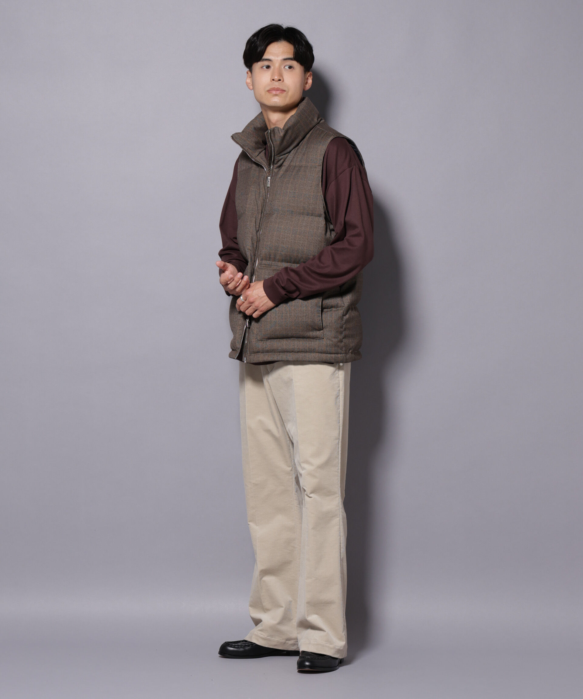 nano･universe「AIRコーデュロイ ライトフレアパンツ/STRETCH（セットアップ可）」|チノ|