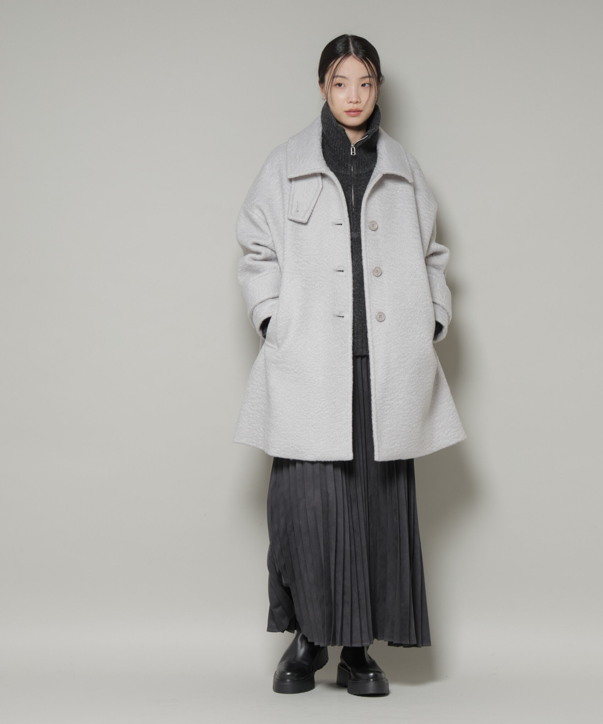 nano･universe「ブークレスタンドカラーミドルコート」|その他|