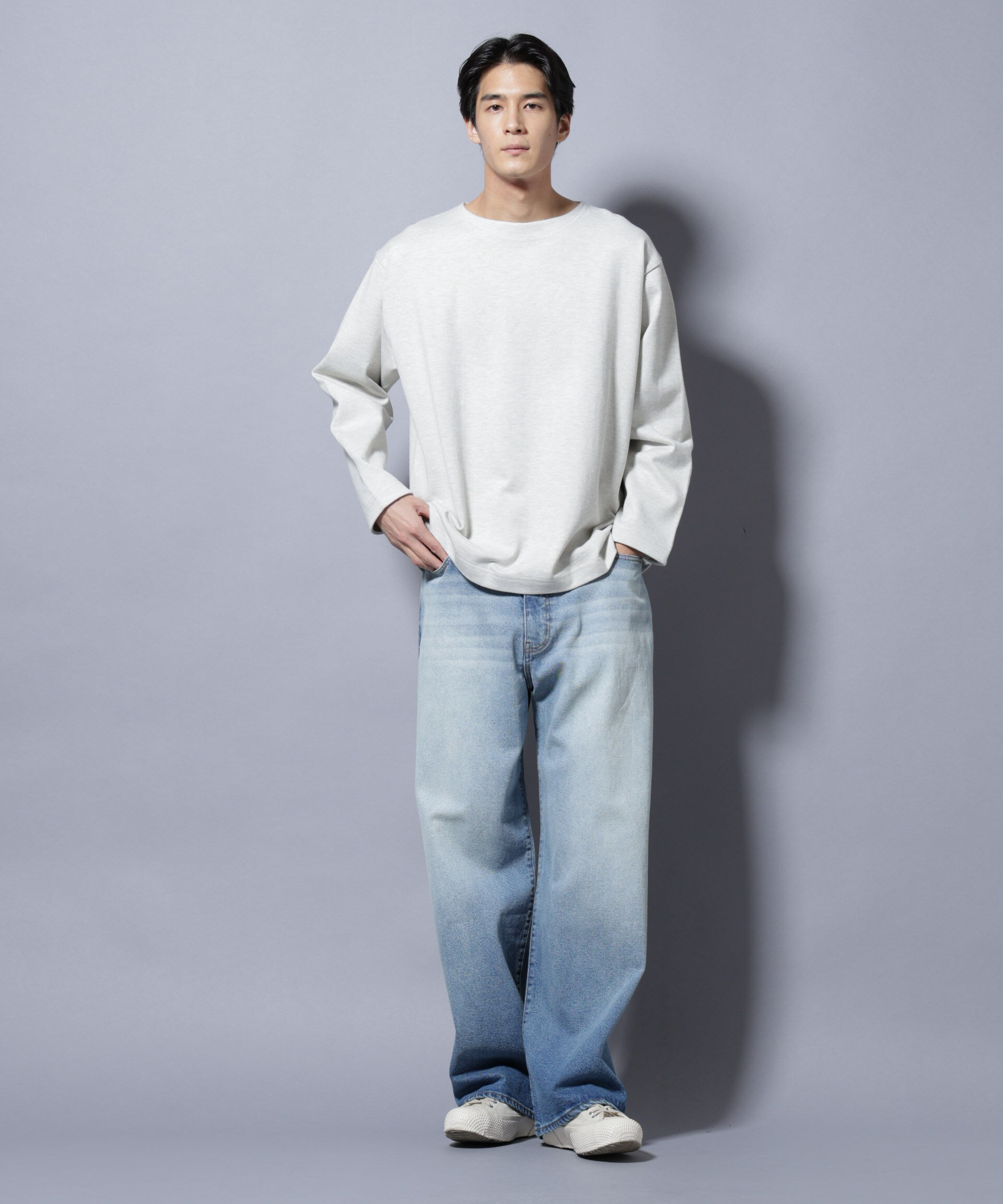 nano･universe「天竺ヘビーコットンボートネックＴシャツ 長袖」|Tシャツ・カットソー|