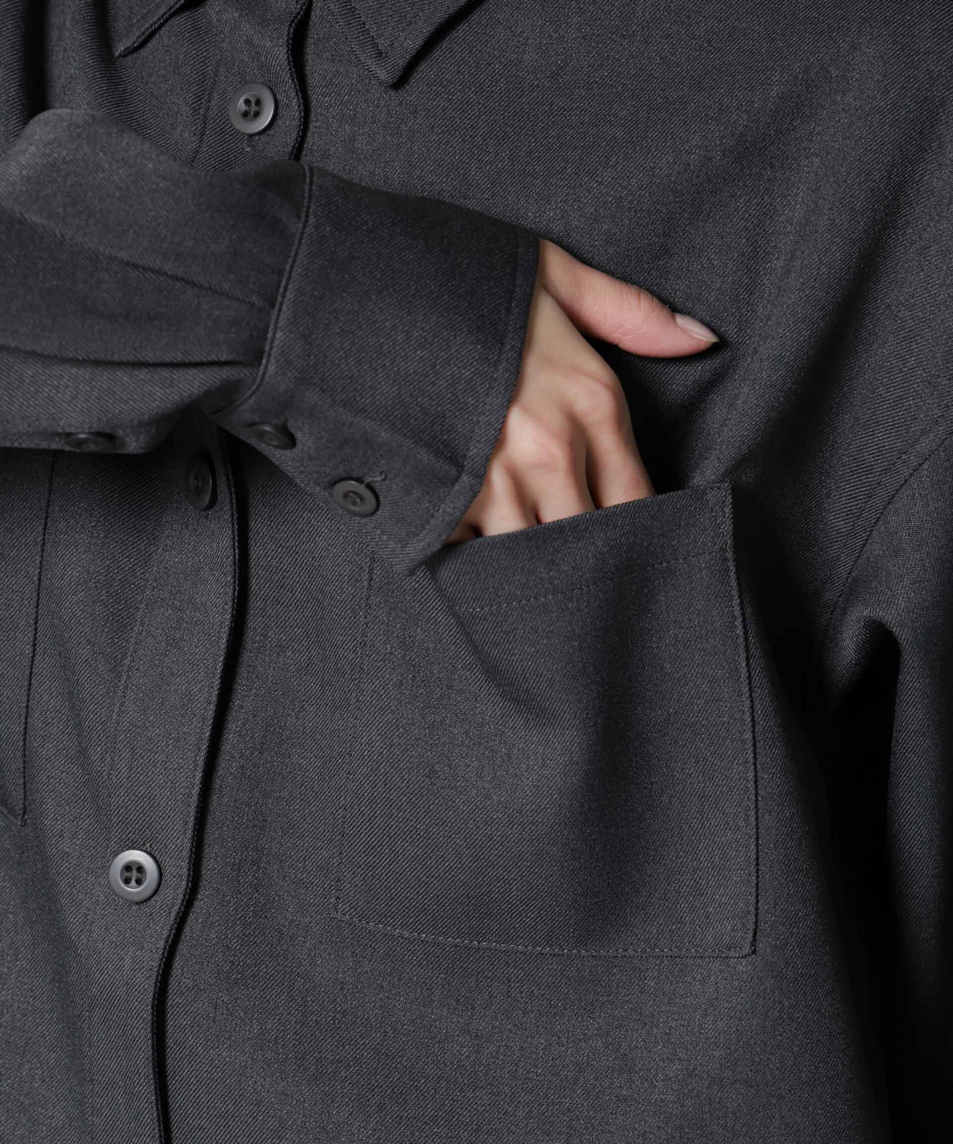 nano･universe「ウールライクポリエステルワイドシルエットシャツ(セットアップ可)」|シャツ・ブラウス|