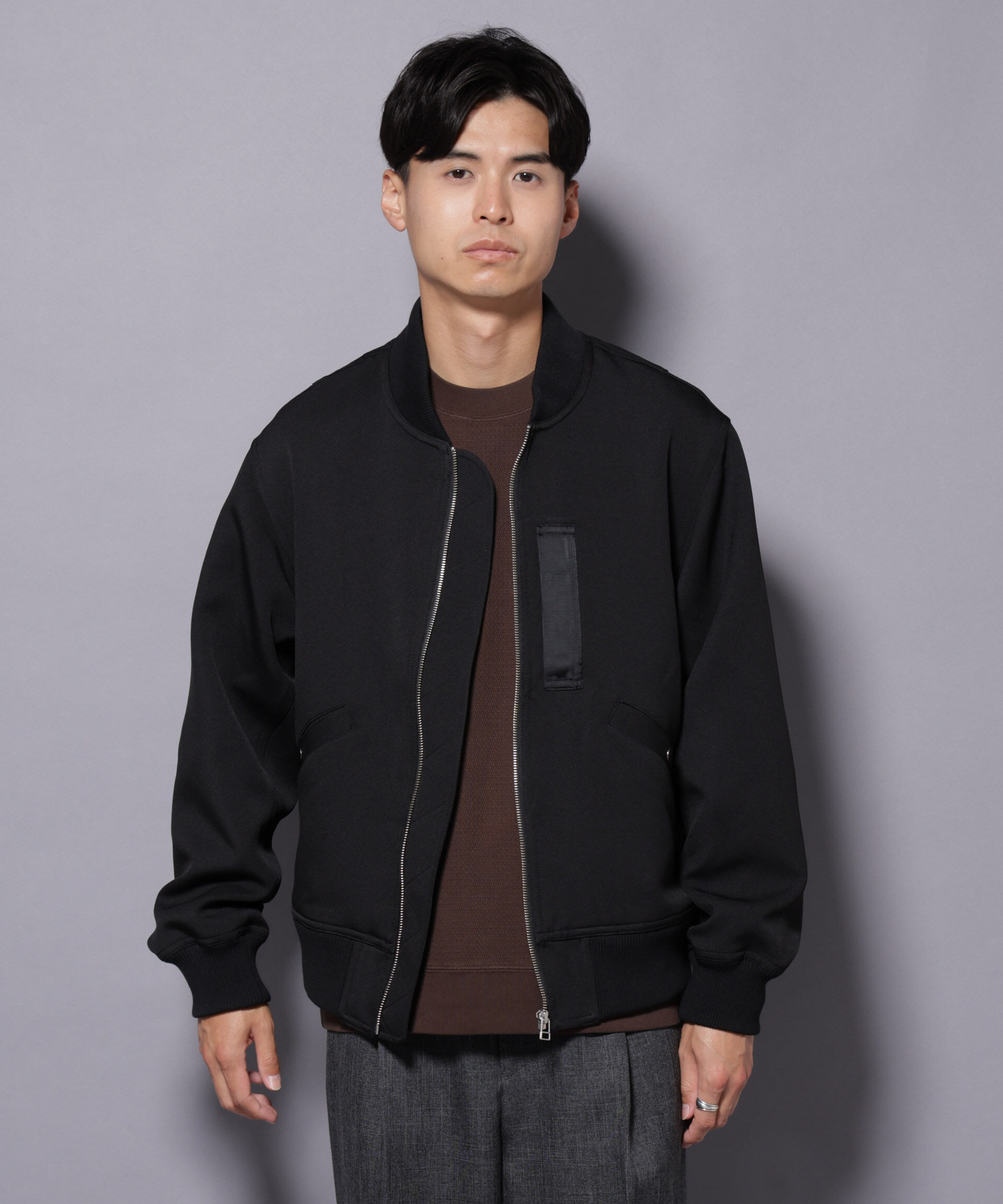 nano･universe「トリプルクロスMA-1」|ブルゾン・スタジャン|