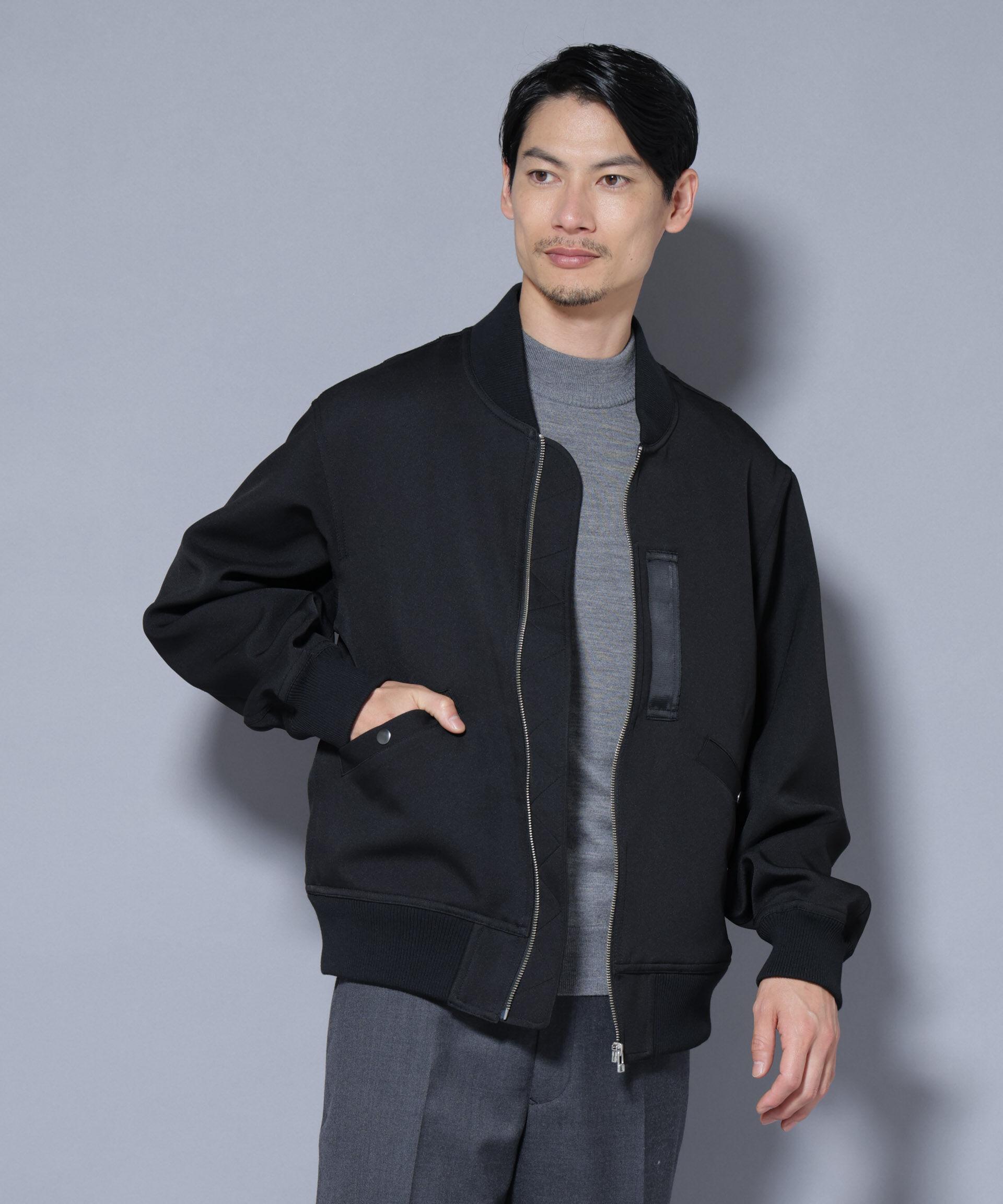 nano･universe「トリプルクロスMA-1」|ブルゾン・スタジャン|