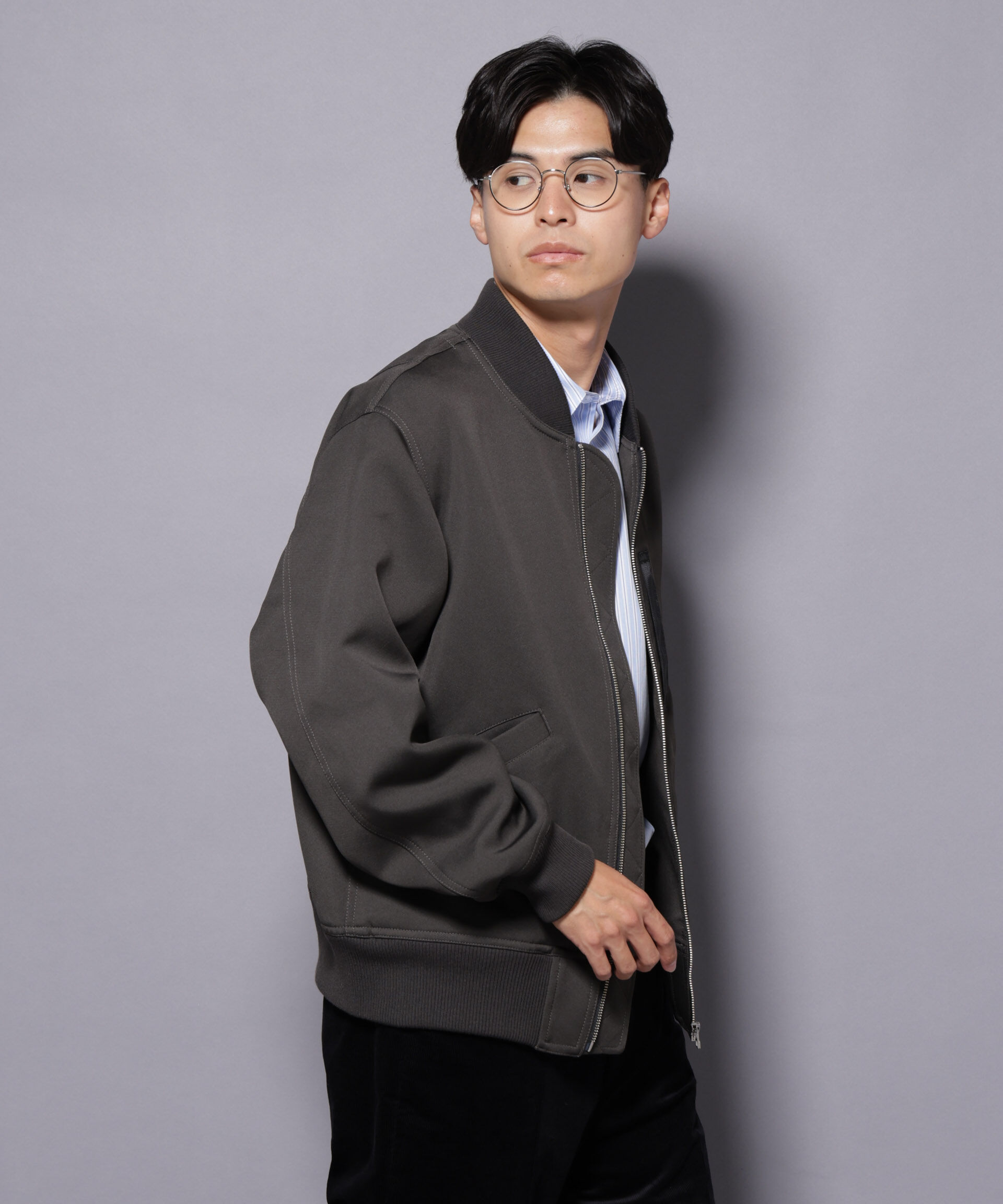 nano･universe「トリプルクロスMA-1」|ブルゾン・スタジャン|