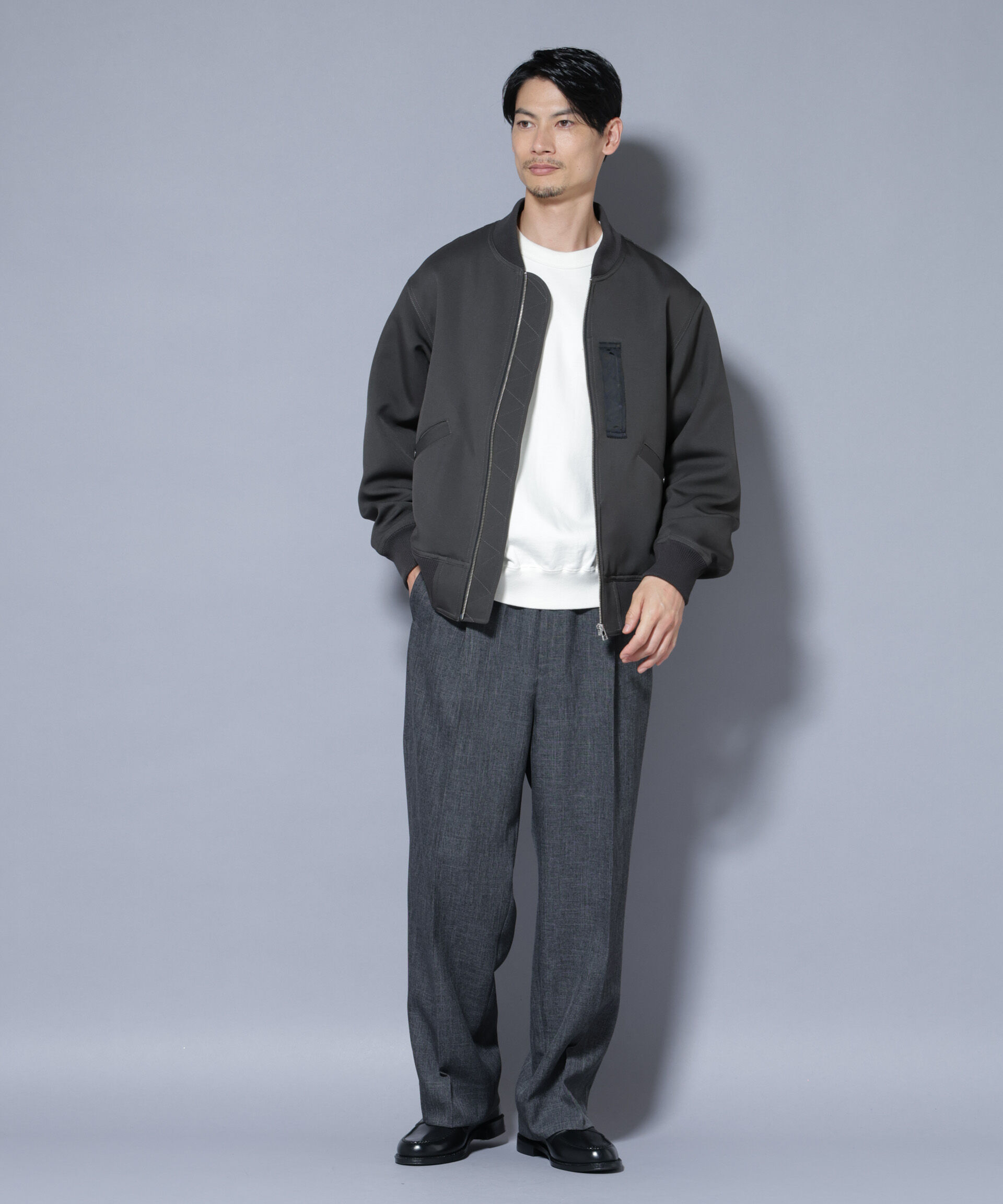 nano･universe「トリプルクロスMA-1」|ブルゾン・スタジャン|