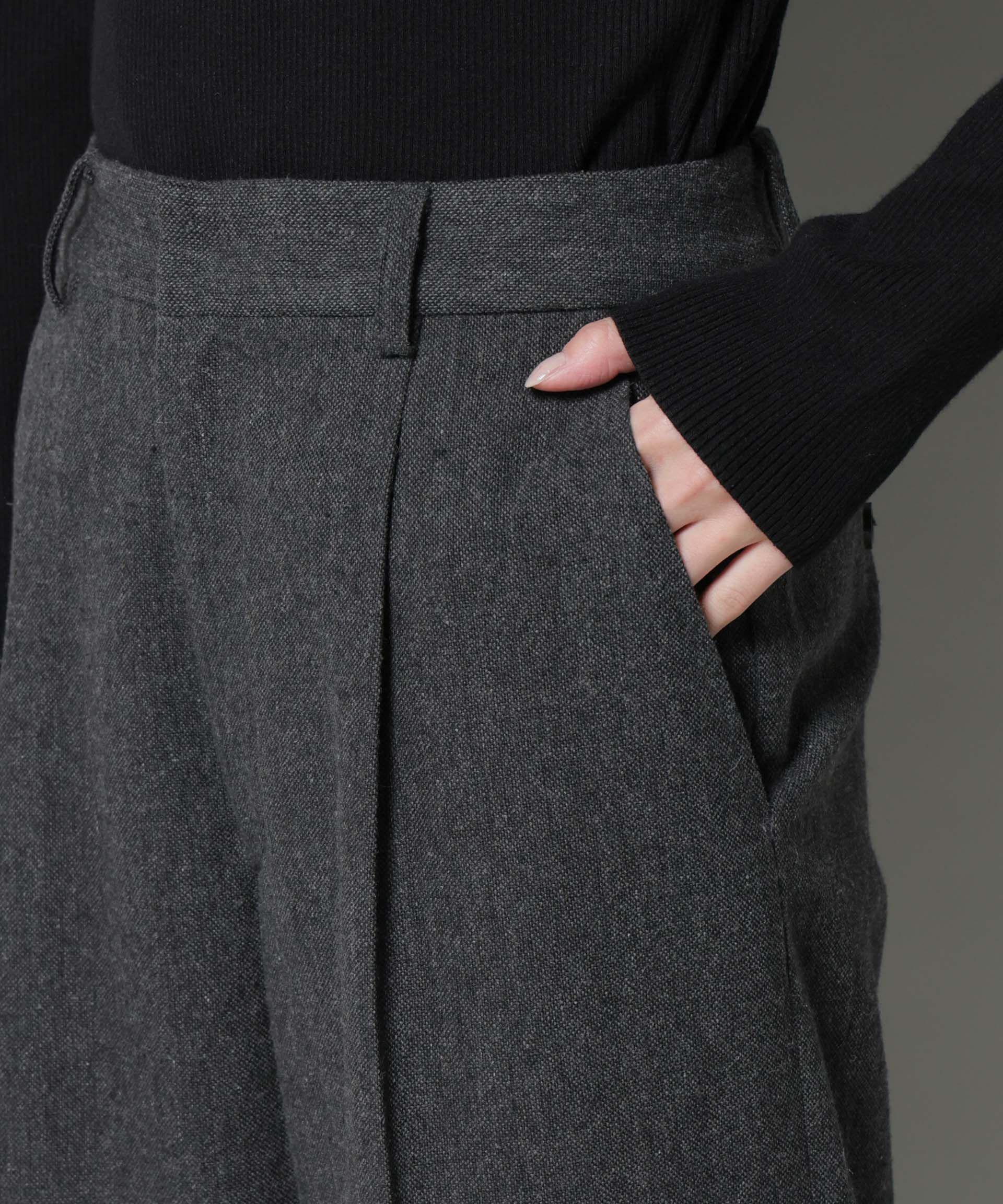 nano･universe「ツイードワンタックパンツ」|チノ|