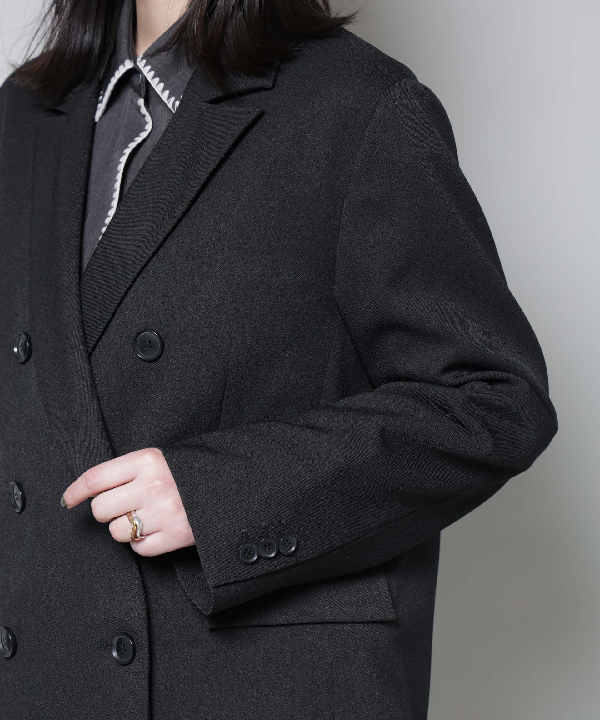 nano･universe「ストレッチサージダブルジャケット(セットアップ可)」|テーラードジャケット|