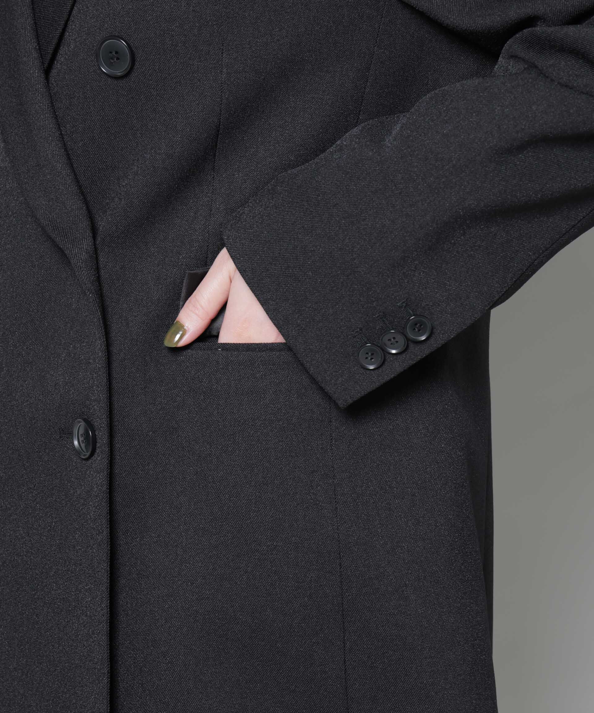 nano･universe「ストレッチサージダブルジャケット(セットアップ可)」|テーラードジャケット|