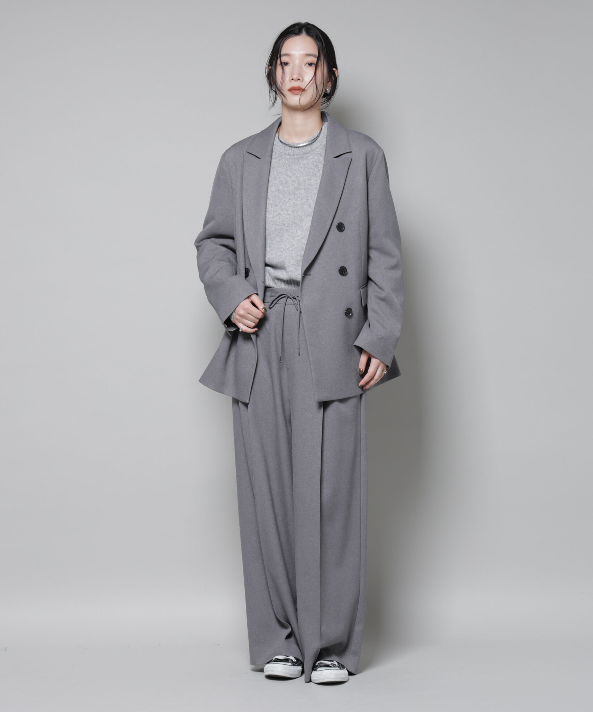 nano･universe「ストレッチサージダブルジャケット(セットアップ可)」|テーラードジャケット|