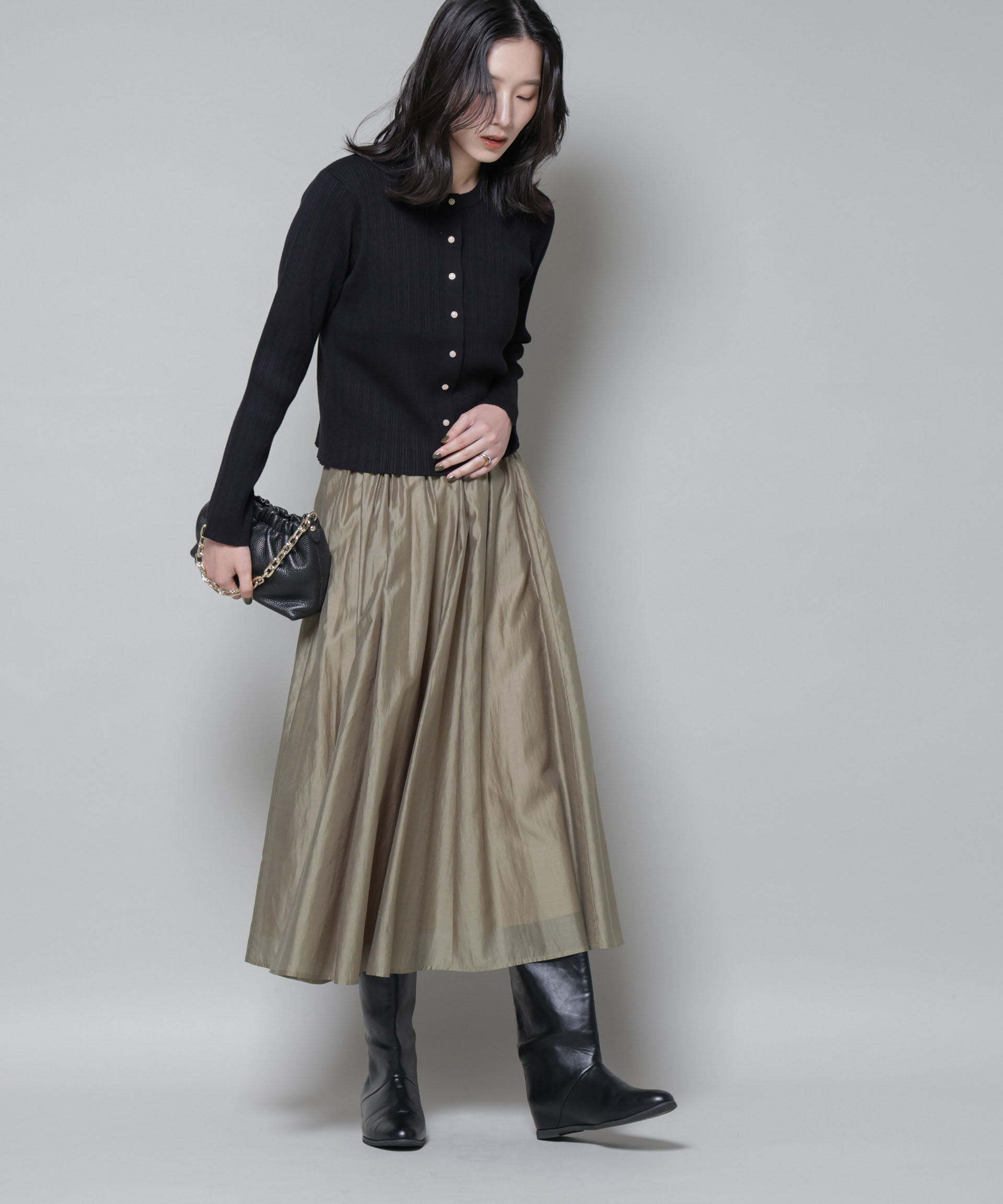 nano･universe「ブライトローンギャザータックスカート」|スカート|