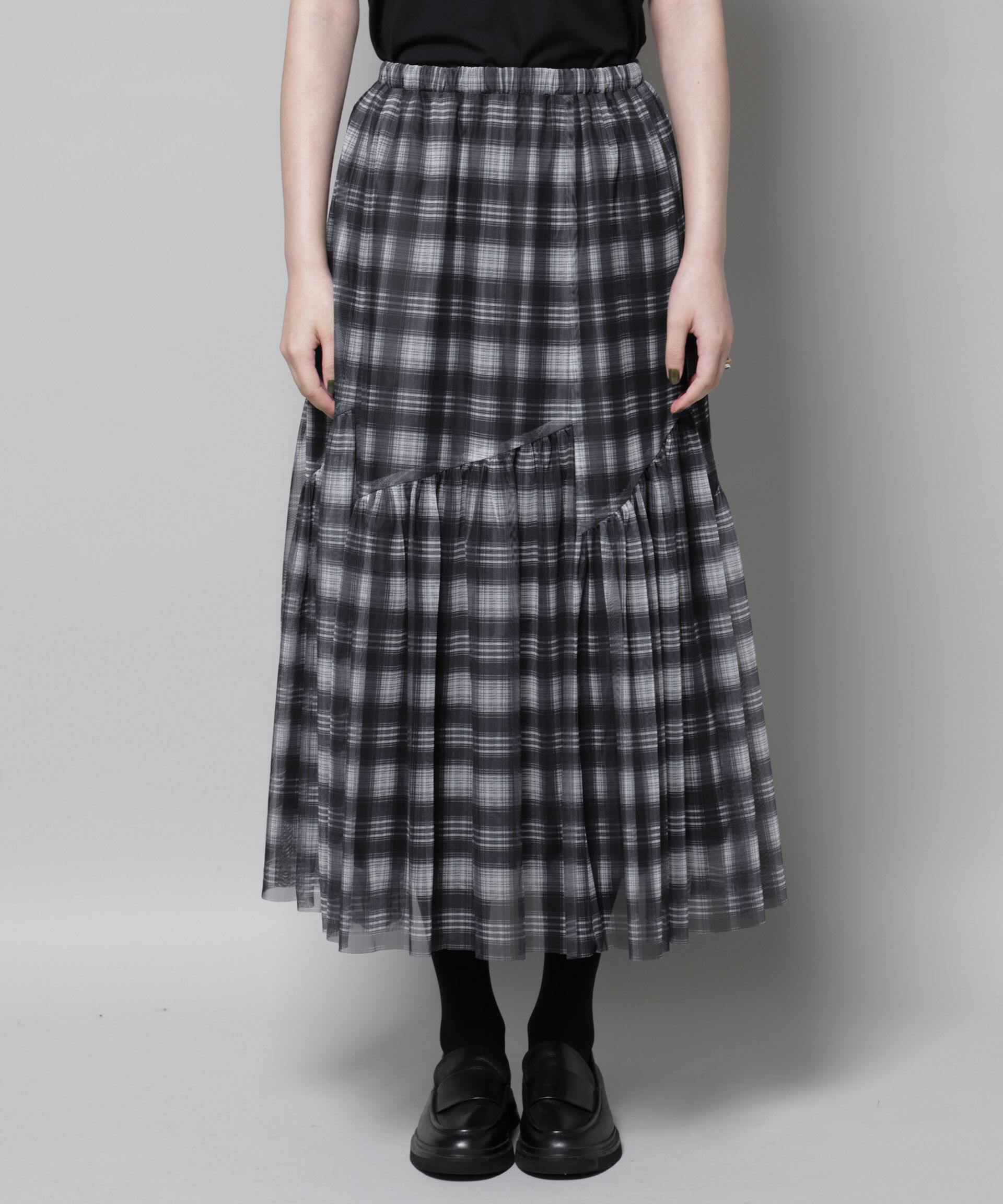 nano･universe「オンブレーチェックチュールスカート」|スカート|