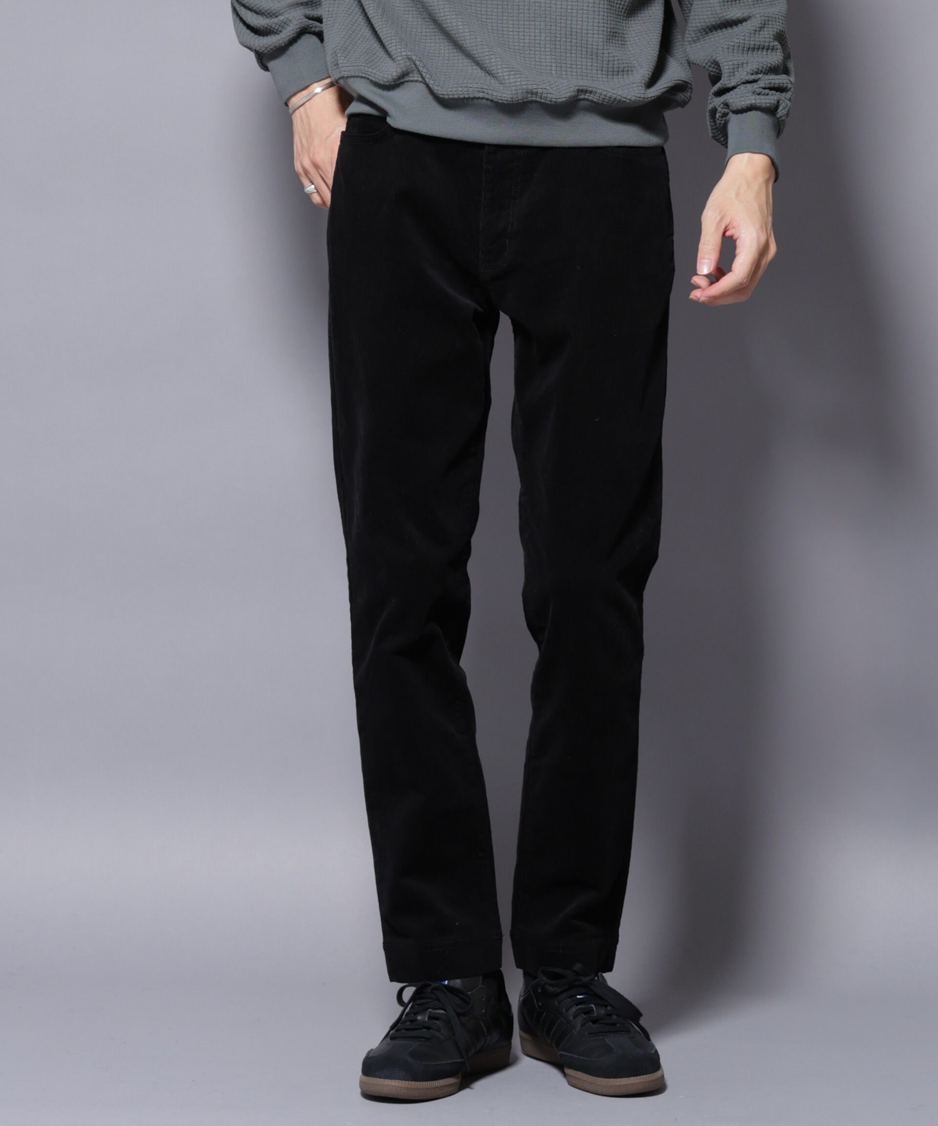 nano･universe「ストレッチコーデユロイ5Pパンツ」|チノ|ブラック