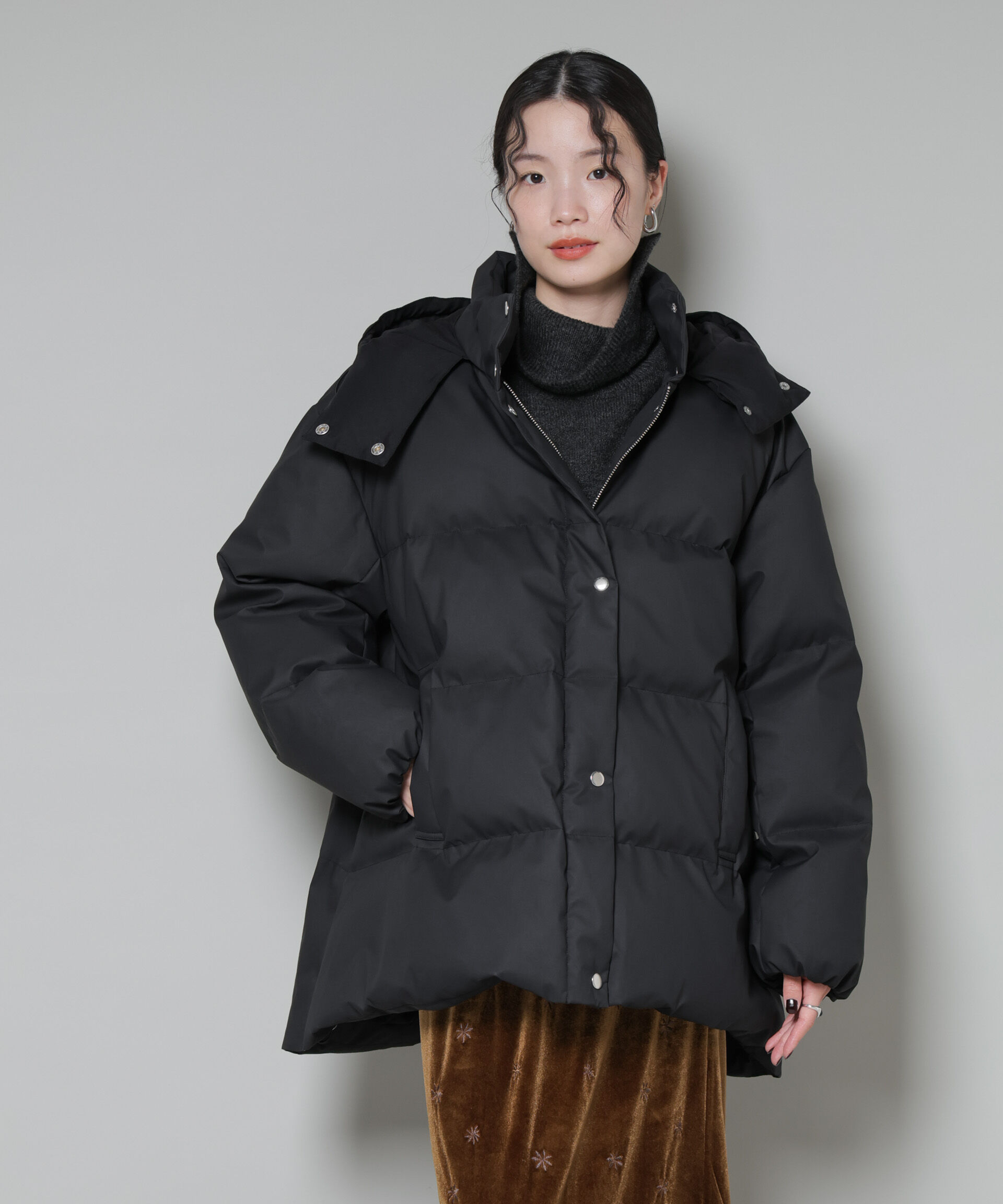 nano･universe「Aラインミドルダウンコート」|ダウン|