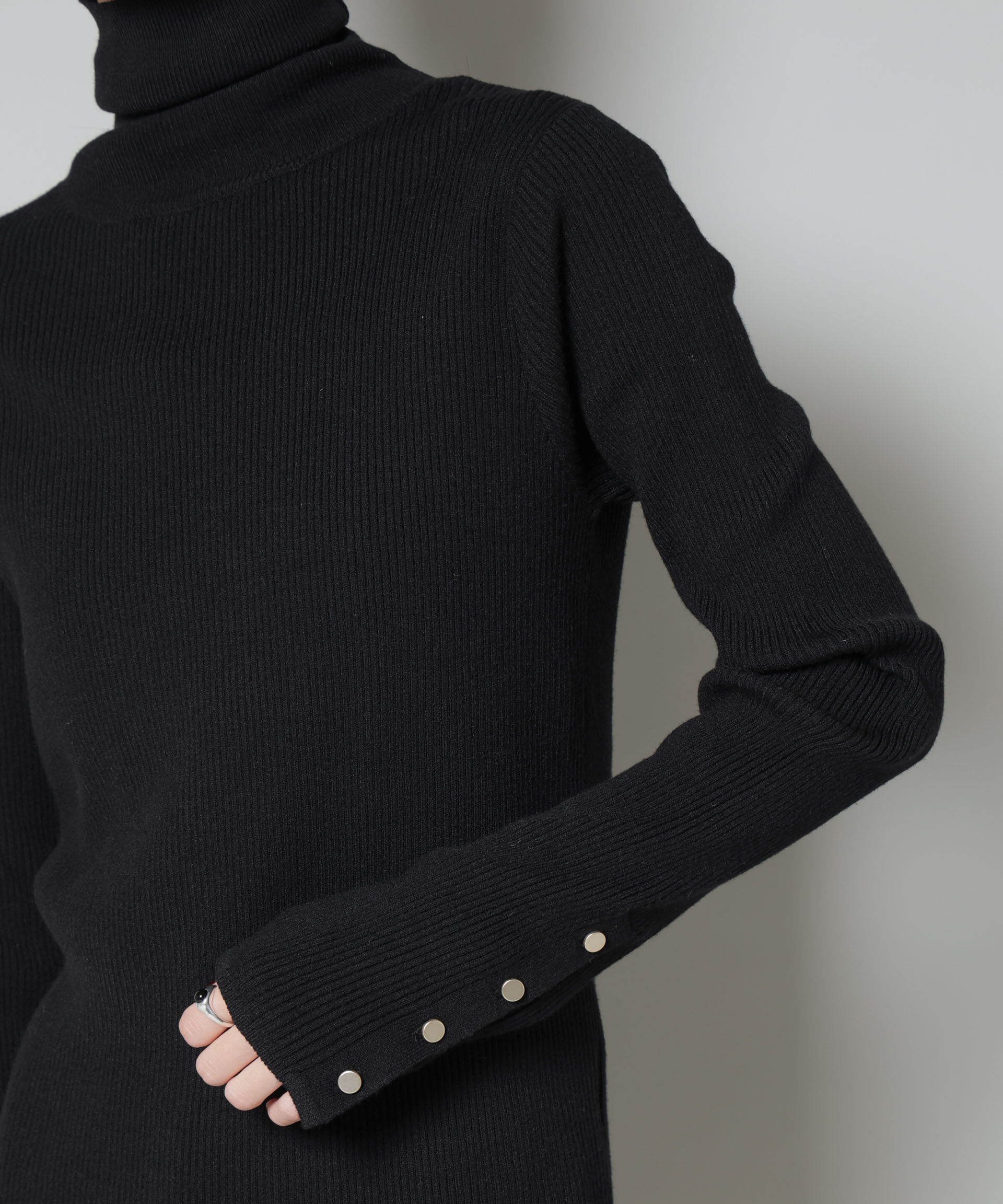 nano･universe「洗濯機洗可メタルボタンリブニット」|ニット・セーター|