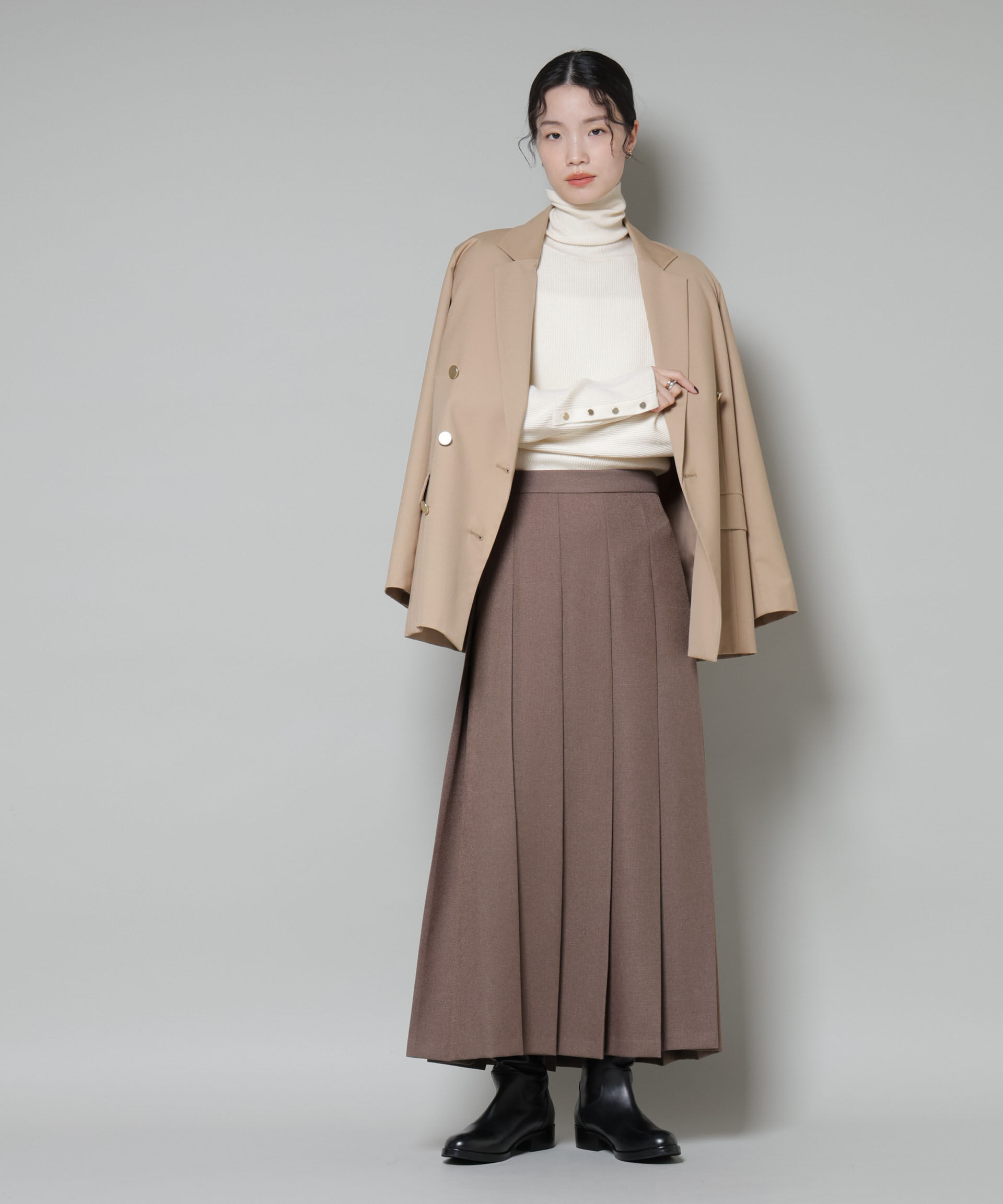 nano･universe「洗濯機洗可メタルボタンリブニット」|ニット・セーター|