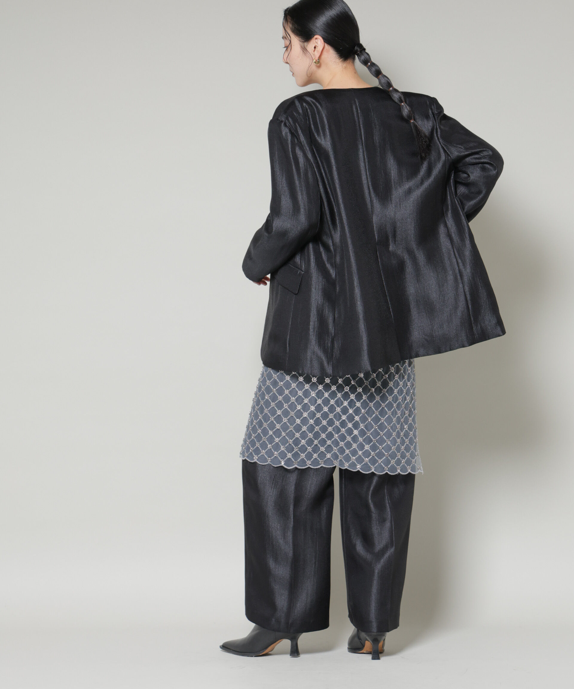 nano･universe「スパンコールビーズ刺繍ラップスカート」|スカート|