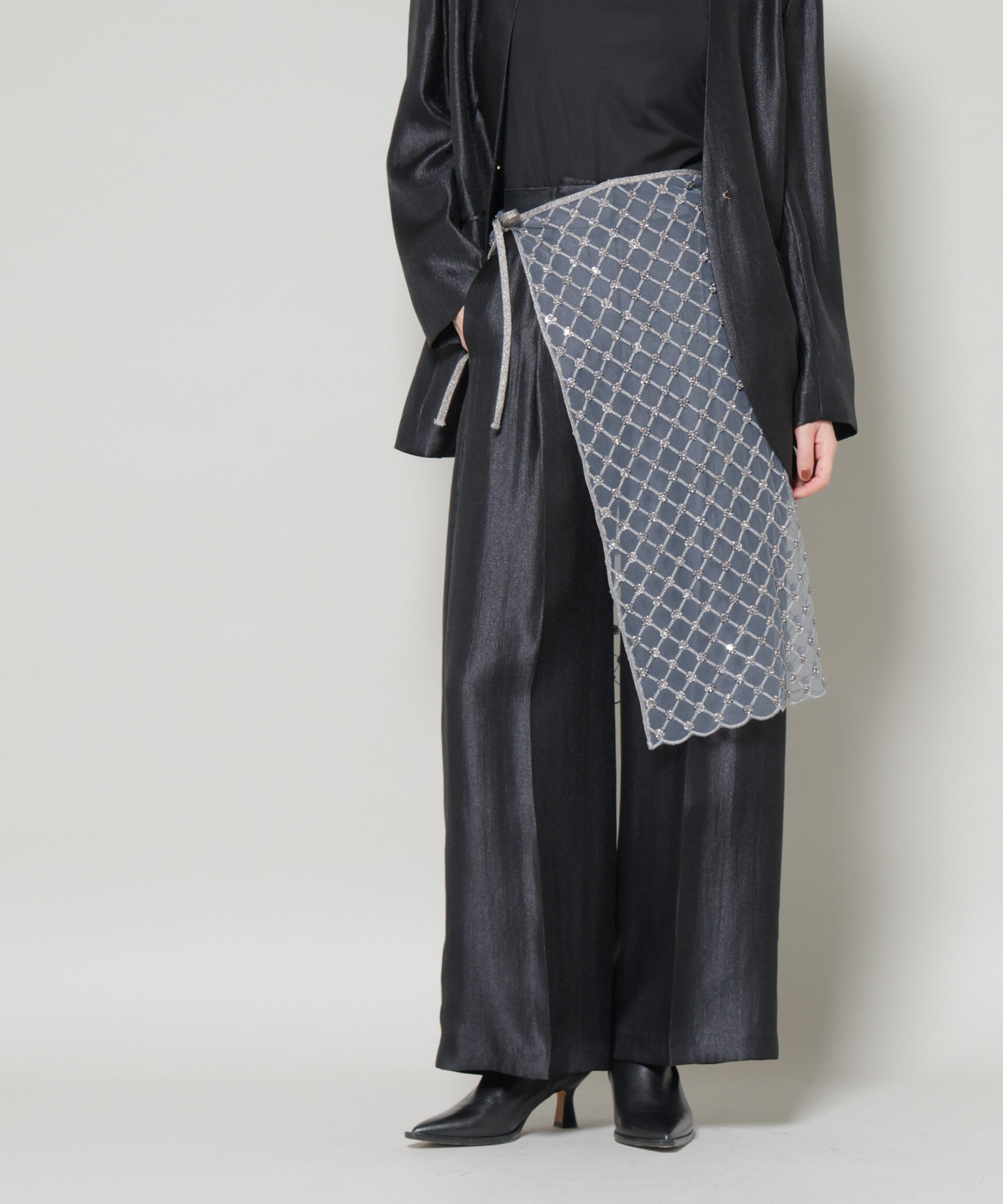 nano･universe「スパンコールビーズ刺繍ラップスカート」|スカート|