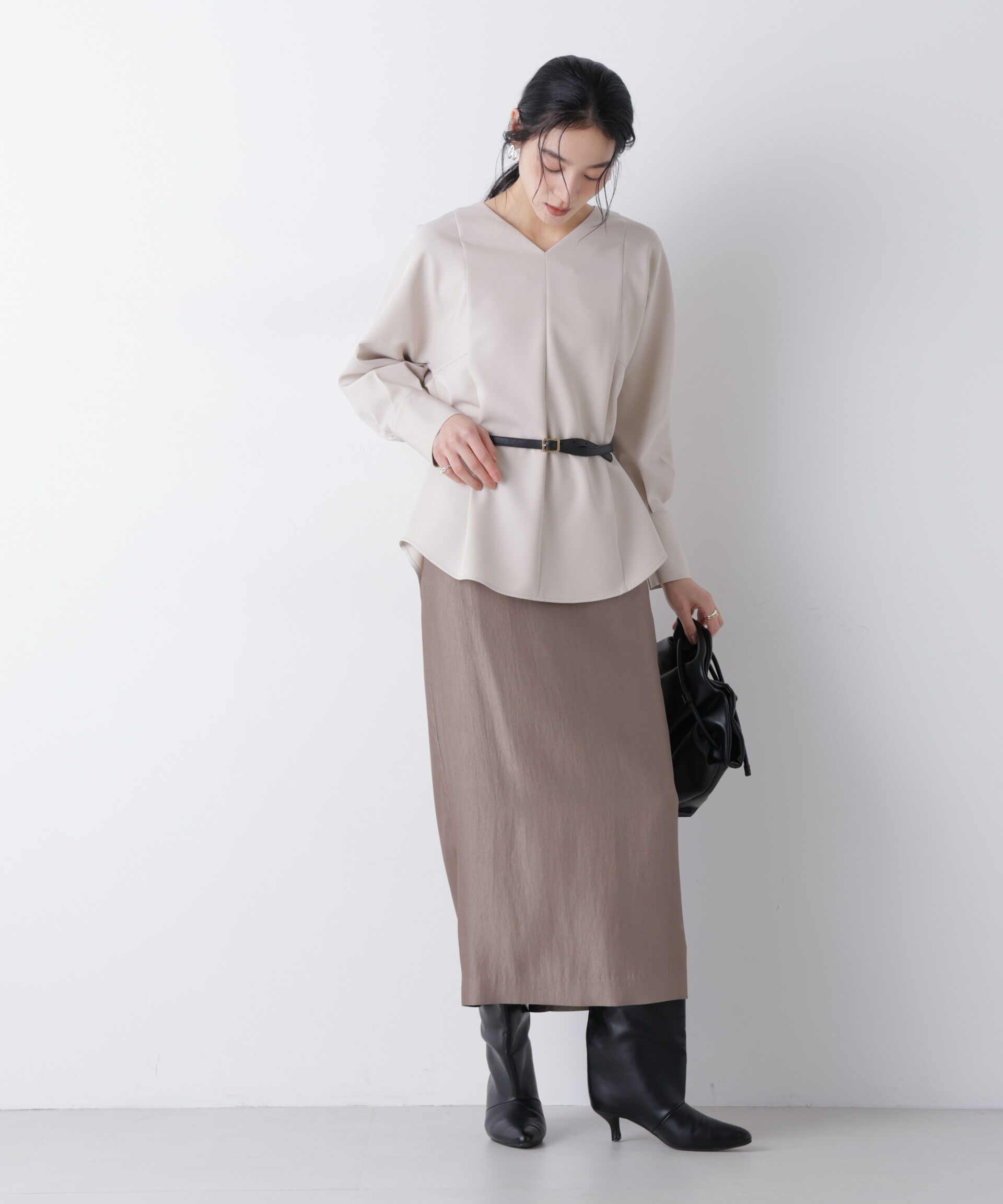 nano･universe「デイリーファンクション Vネックブラウス(セットアップ可)」|シャツ・ブラウス|