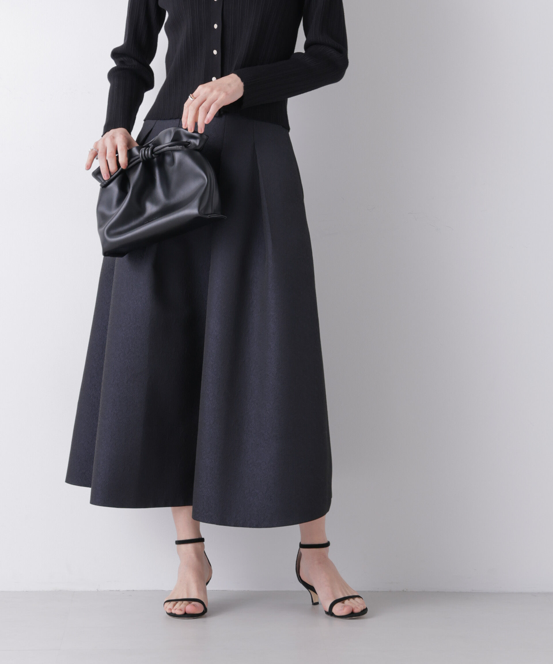 nano･universe「ジャガードボリュームタックスカート(セットアップ可)」|スカート|