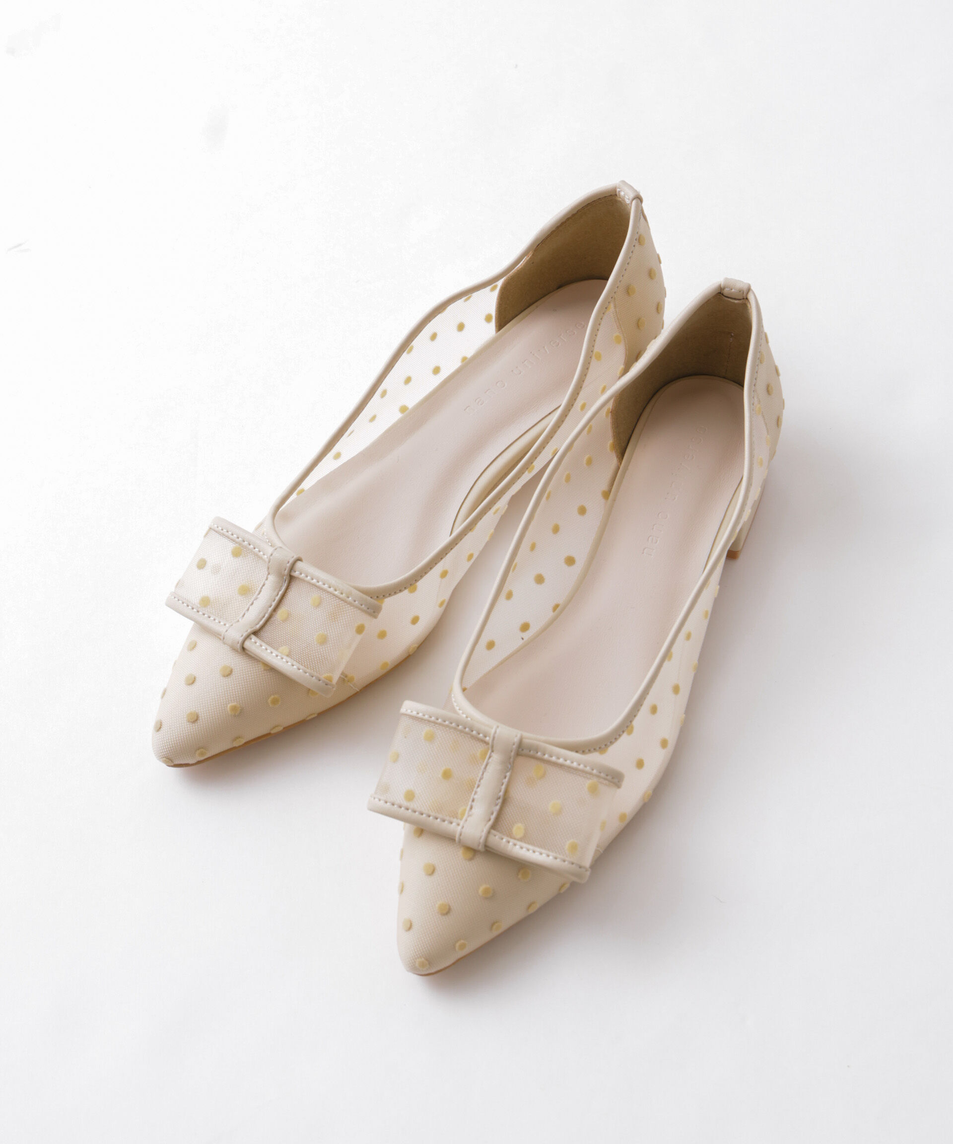 nano･universe「ドットフロッキーリボンパンプス」|ビジネス・ドレスシューズ|