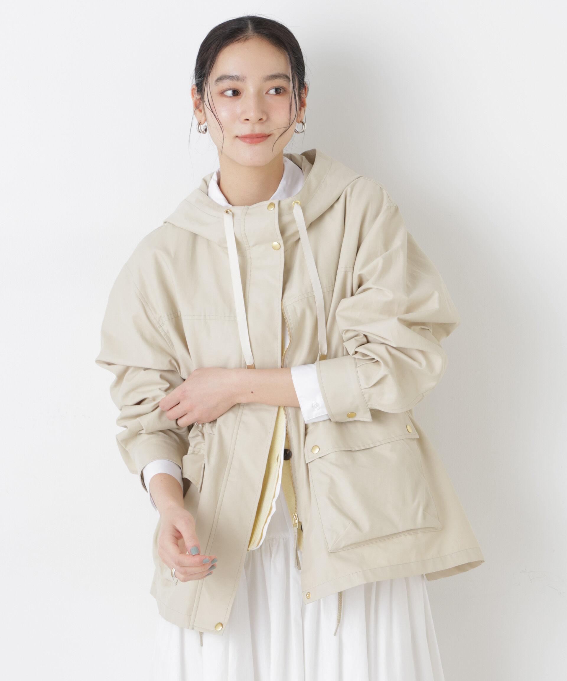 nano･universe「撥水フードブルゾン」|ブルゾン・スタジャン|ライトベージ 1