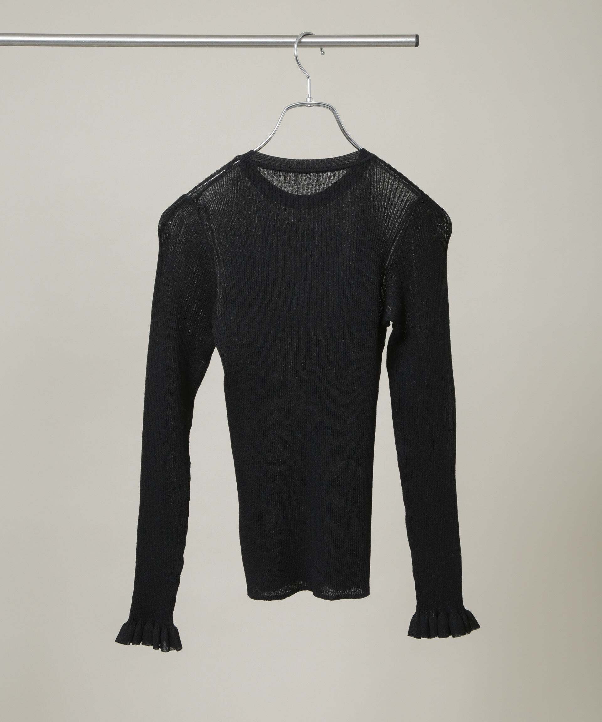 nano･universe「シアーリブフリルカフニット」|ニット・セーター|