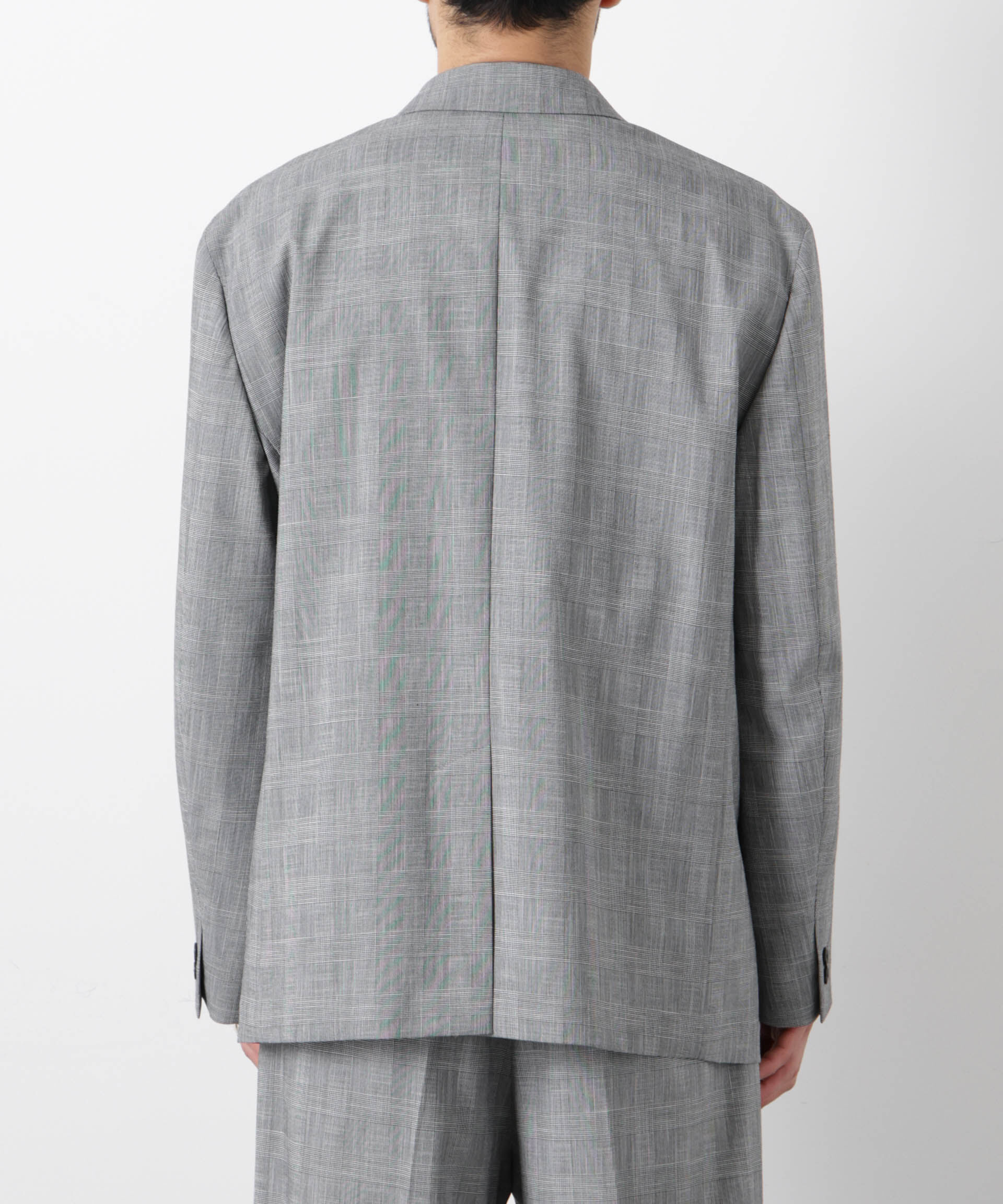 nano･universe「グレンチェックダブルブレストジャケット（セットアップ可）」|テーラードジャケット|