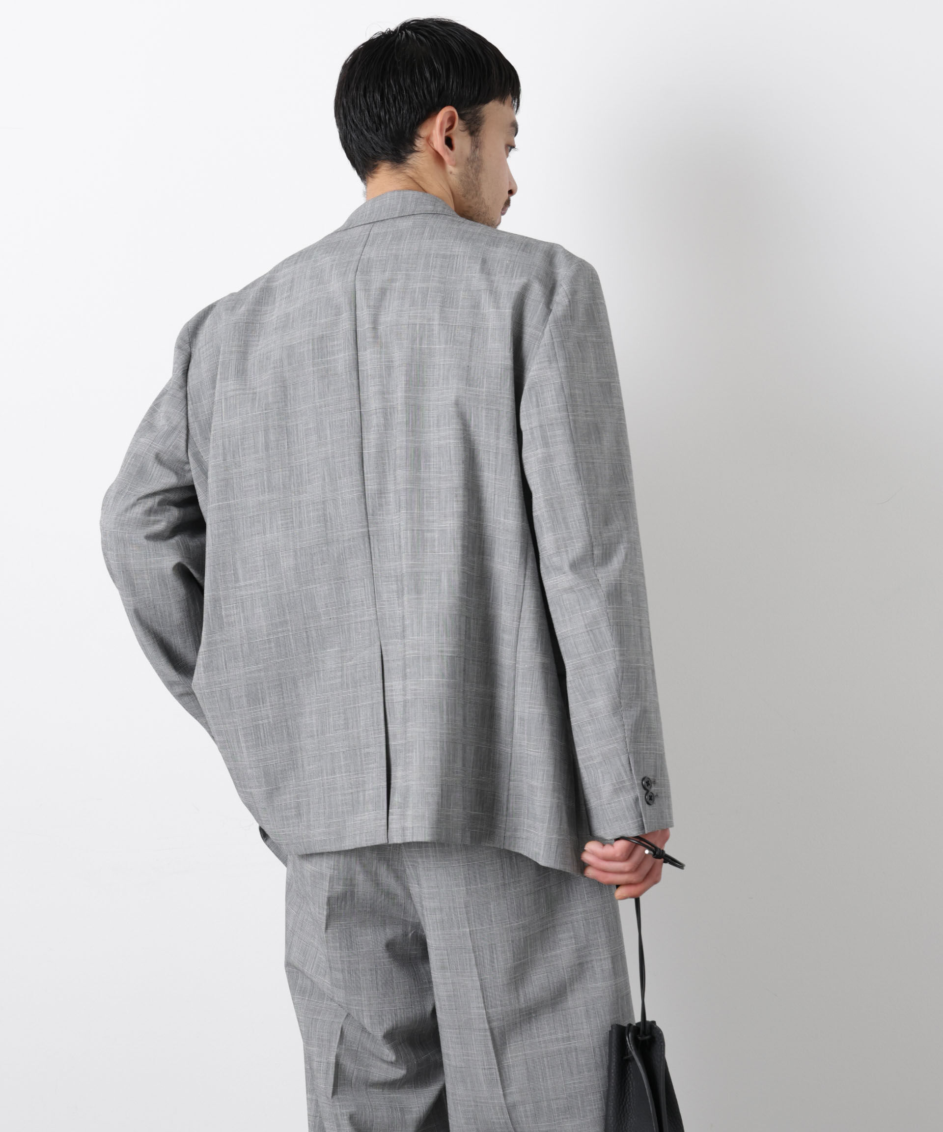 nano･universe「グレンチェックダブルブレストジャケット（セットアップ可）」|テーラードジャケット|