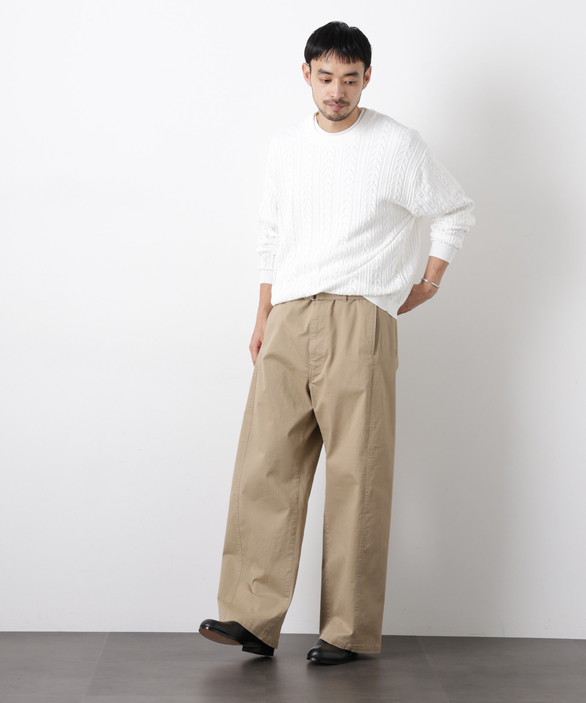 nano･universe「｢ASSEMBLANC｣ベルテッド3Dパンツ」|チノ|