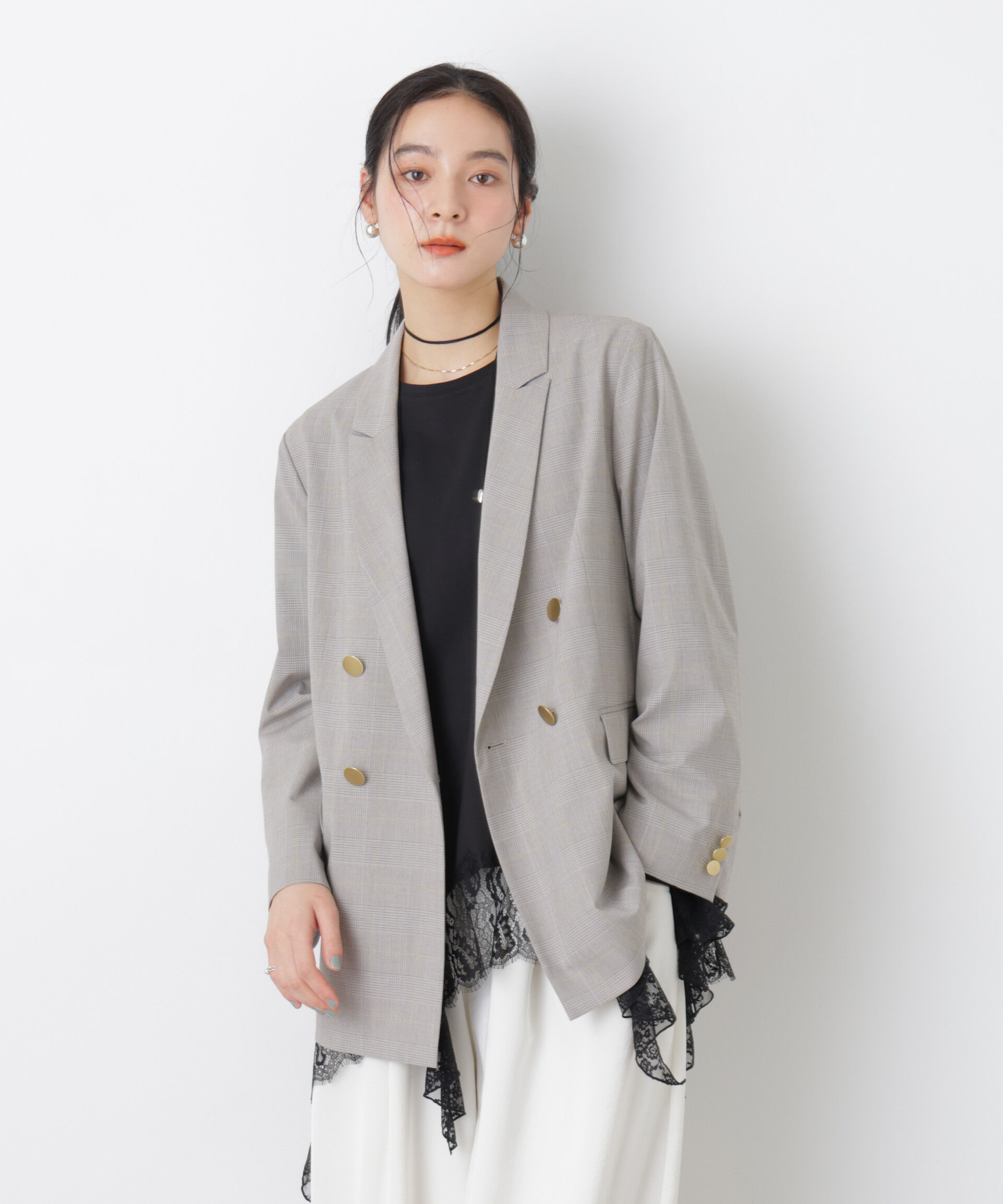 nano･universe「トロストレッチダブルジャケット(セットアップ可)」|テーラードジャケット|