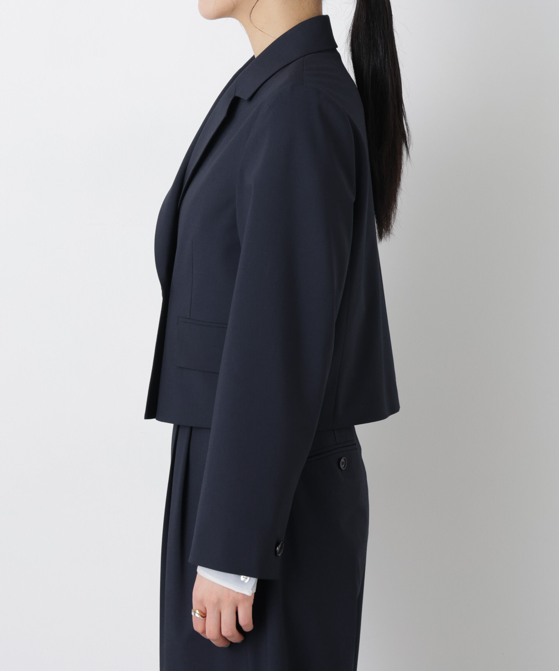 nano･universe「トロストレッチショートダブルジャケット(セットアップ可)」|テーラードジャケット|