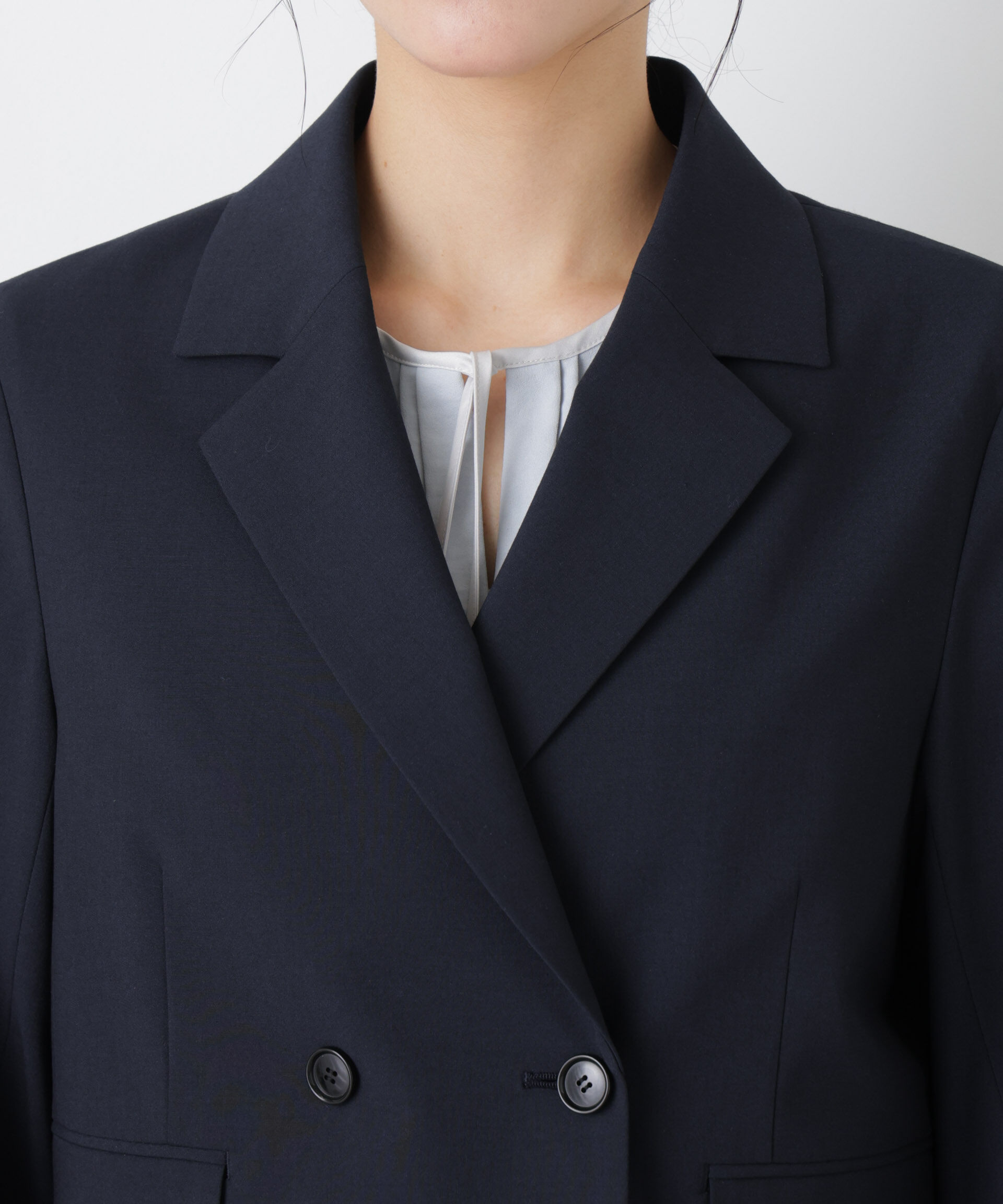 nano･universe「トロストレッチショートダブルジャケット(セットアップ可)」|テーラードジャケット|