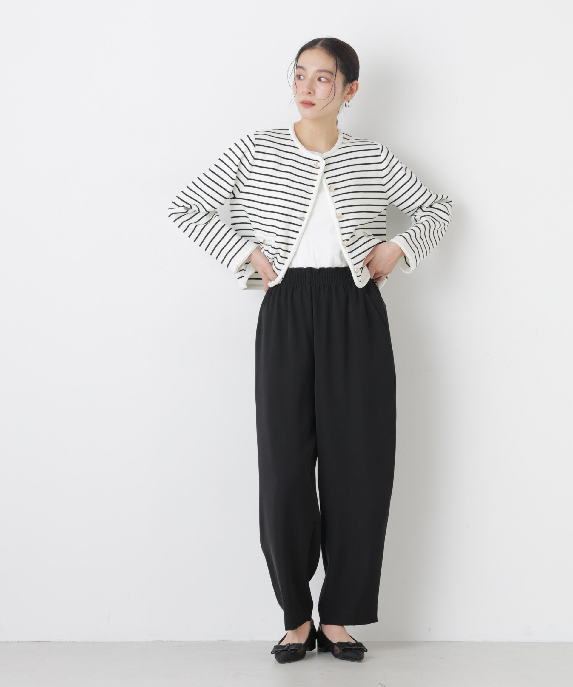 nano･universe「ダブルクロスイージーコクーンパンツ」|チノ|