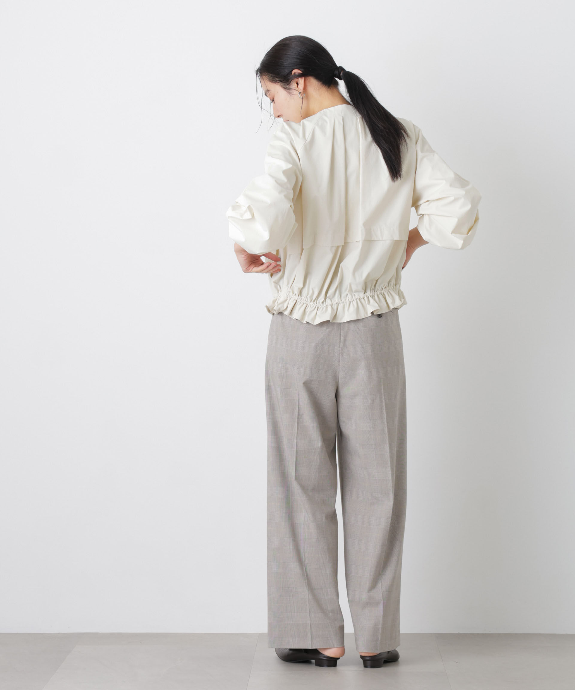 nano･universe「ノーカラードロストタックブルゾン」|ブルゾン・スタジャン|