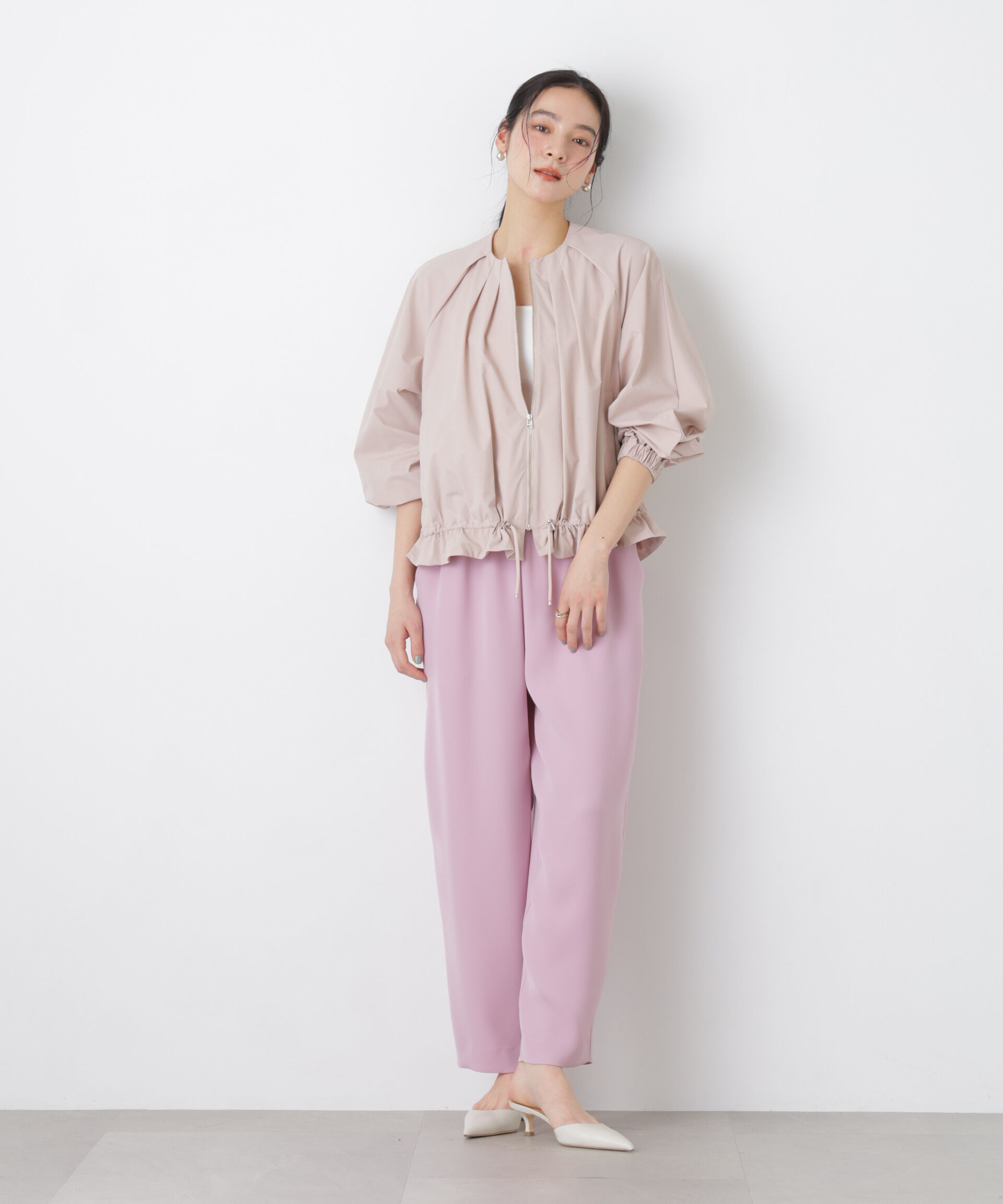 nano･universe「ノーカラードロストタックブルゾン」|ブルゾン・スタジャン|