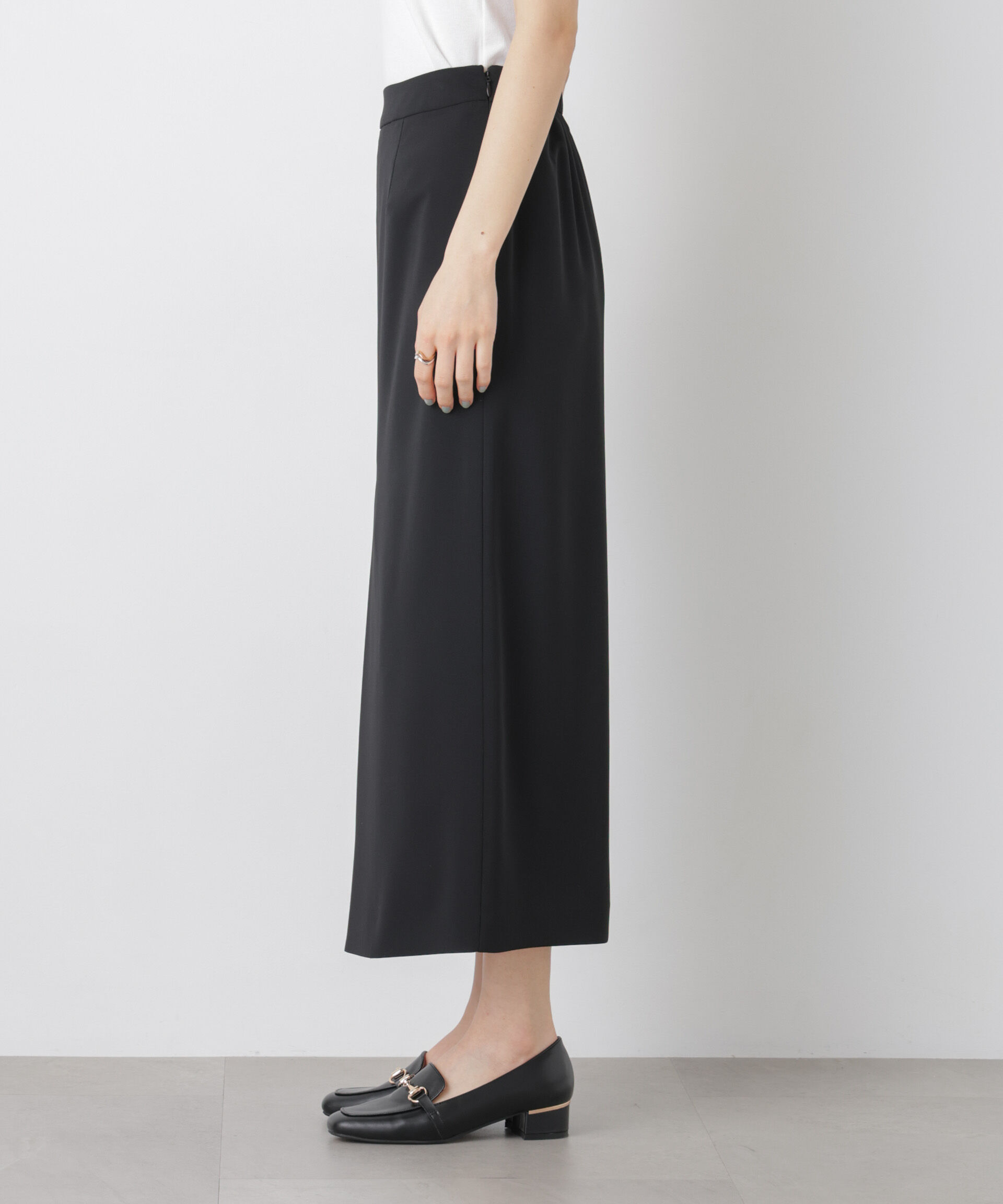 nano･universe「ハイツイストドライタックスリットロングスカート(セットアップ可)」|スカート|