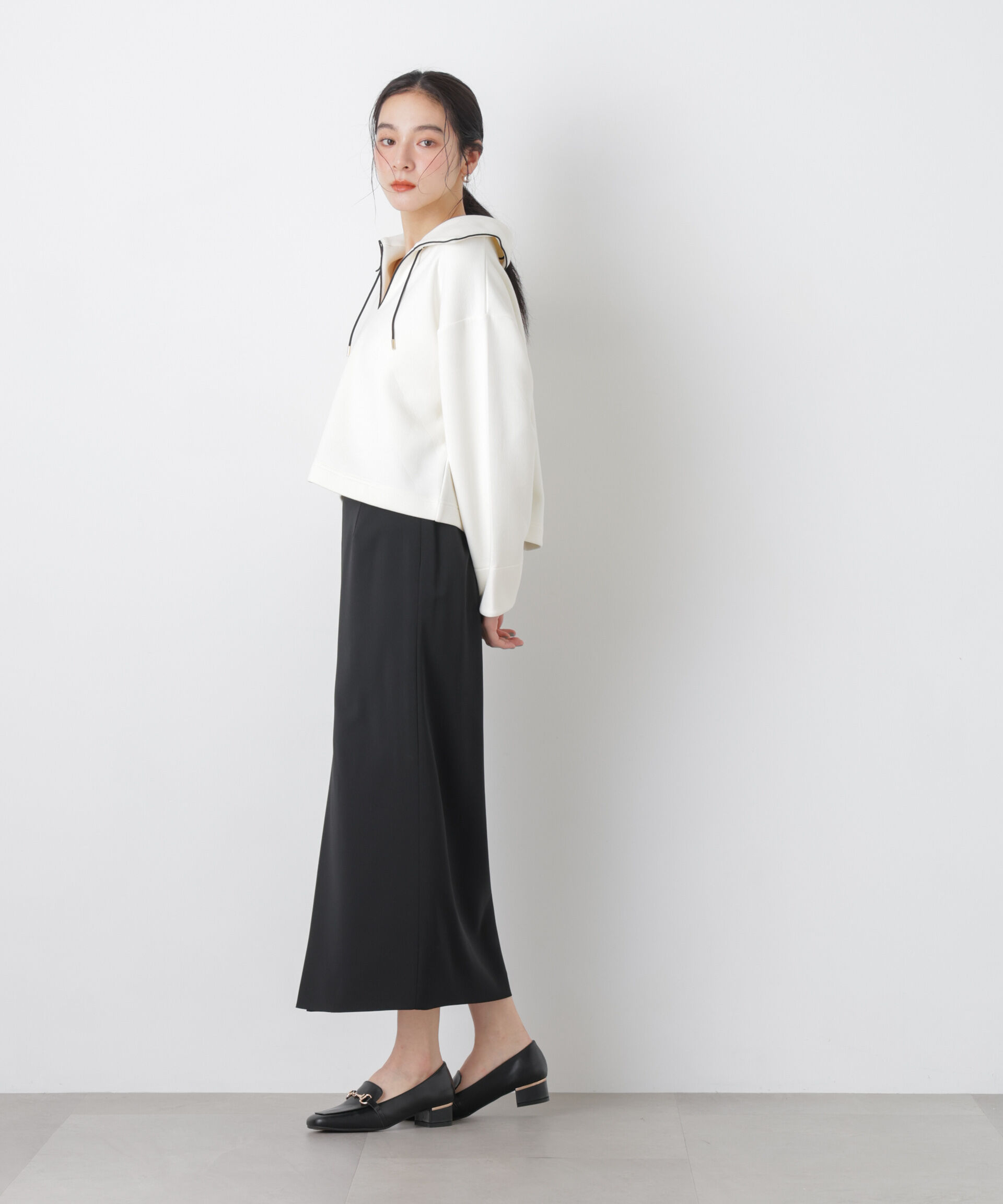 nano･universe「ハイツイストドライタックスリットロングスカート(セットアップ可)」|スカート|