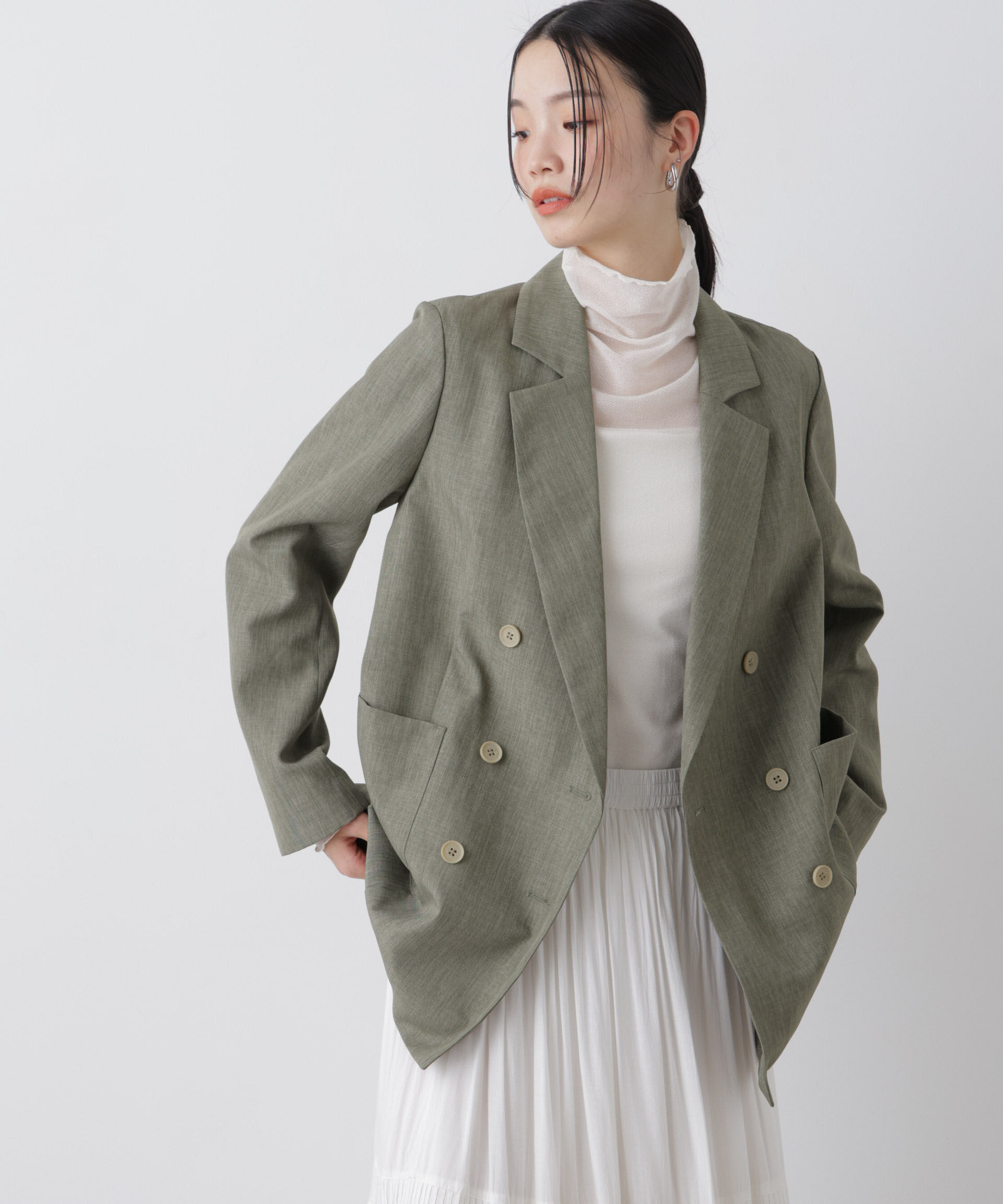nano･universe「多機能ジャケット(セットアップ可)」|テーラードジャケット|カーキグレー5