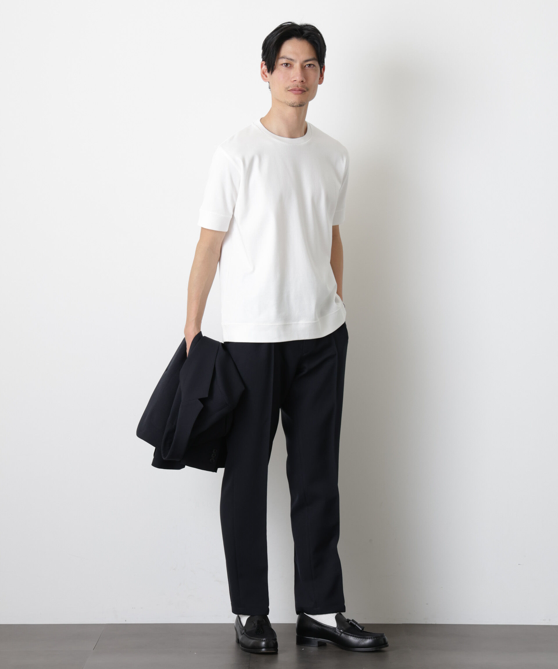 nano･universe「「FORMAL JERSEY」クルーネックカットソー半袖」|Tシャツ・カットソー|