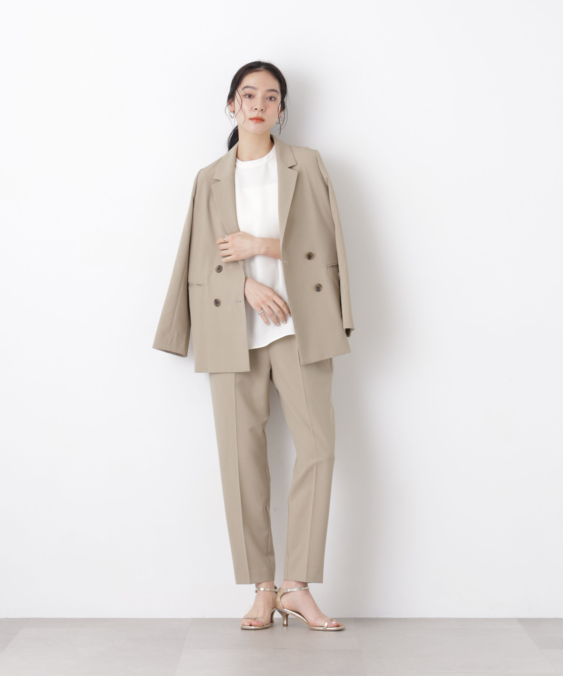 nano･universe「ライトファンクション ダブルジャケット(セットアップ可)」|テーラードジャケット|