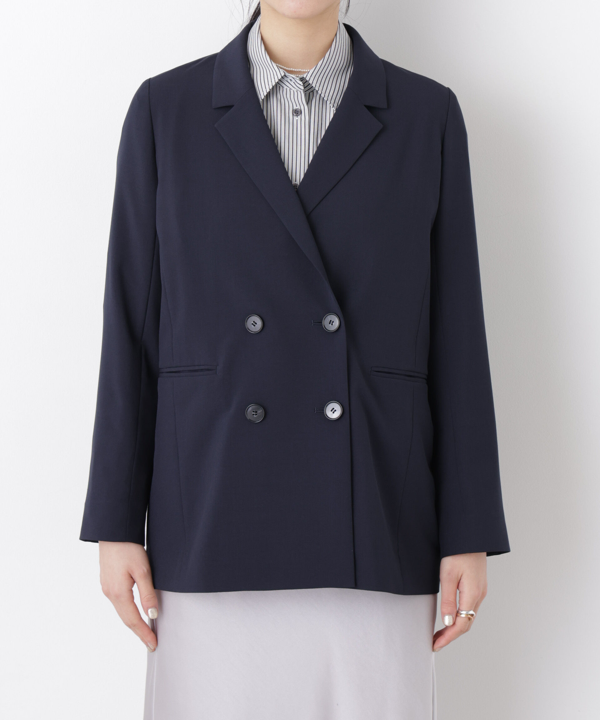 nano･universe「ライトファンクション ダブルジャケット(セットアップ可)」|テーラードジャケット|