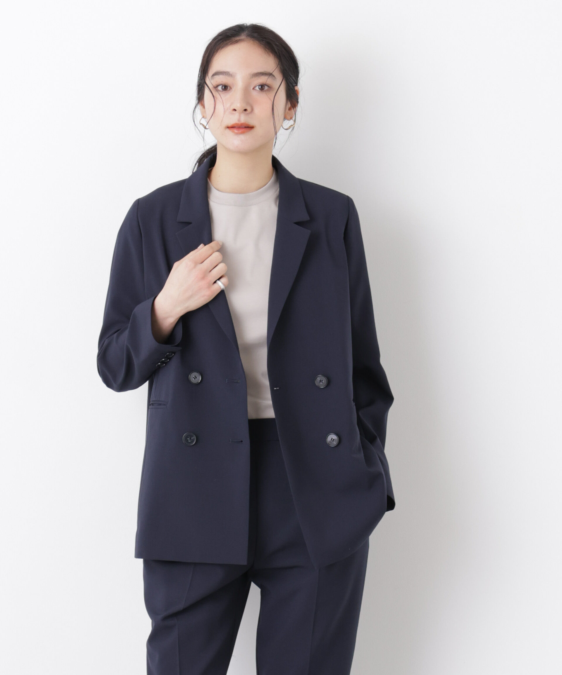 nano･universe「ライトファンクション ダブルジャケット(セットアップ可)」|テーラードジャケット|