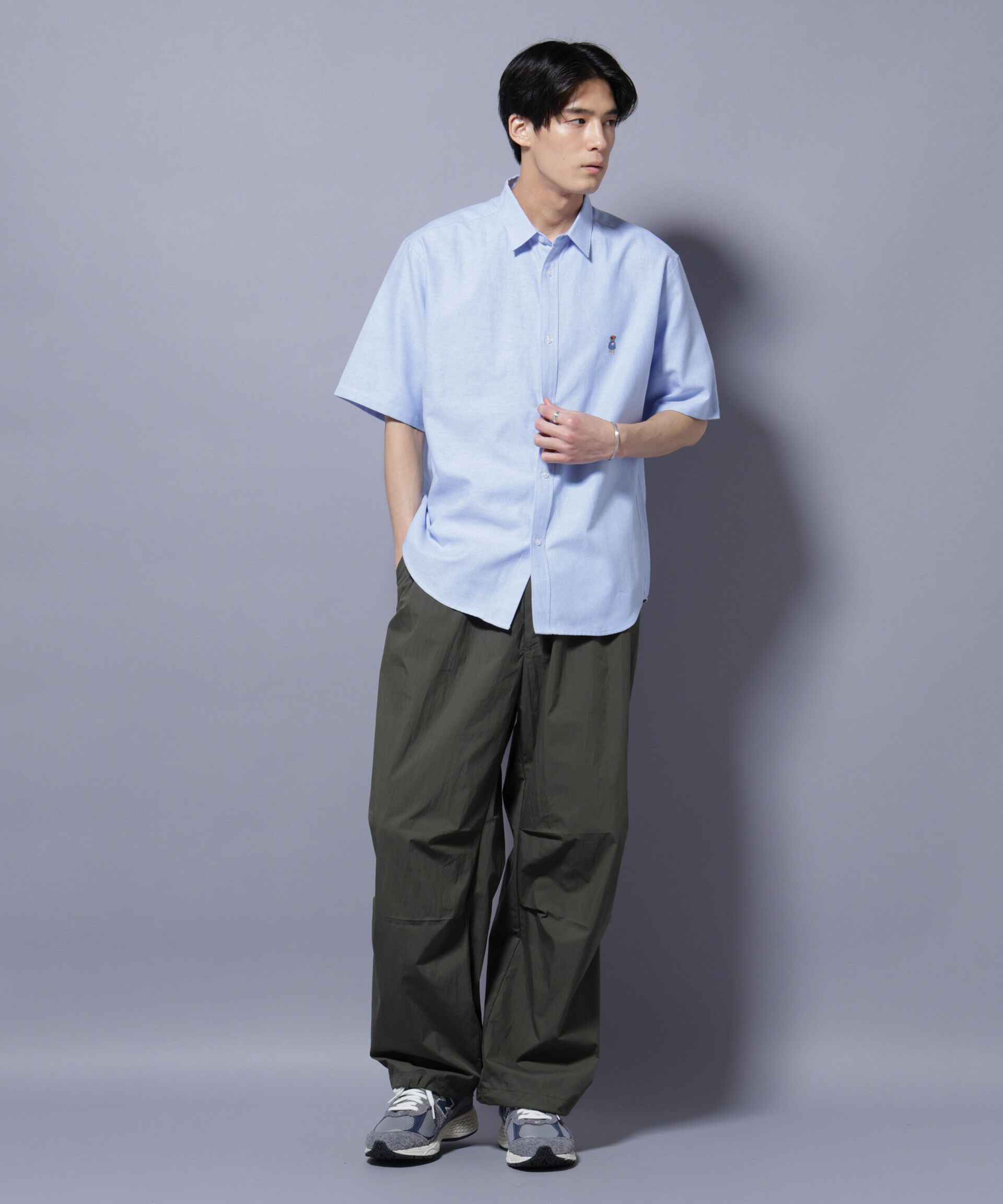 nano･universe「ナノベアワンポイントシャツ半袖」|シャツ・ブラウス|