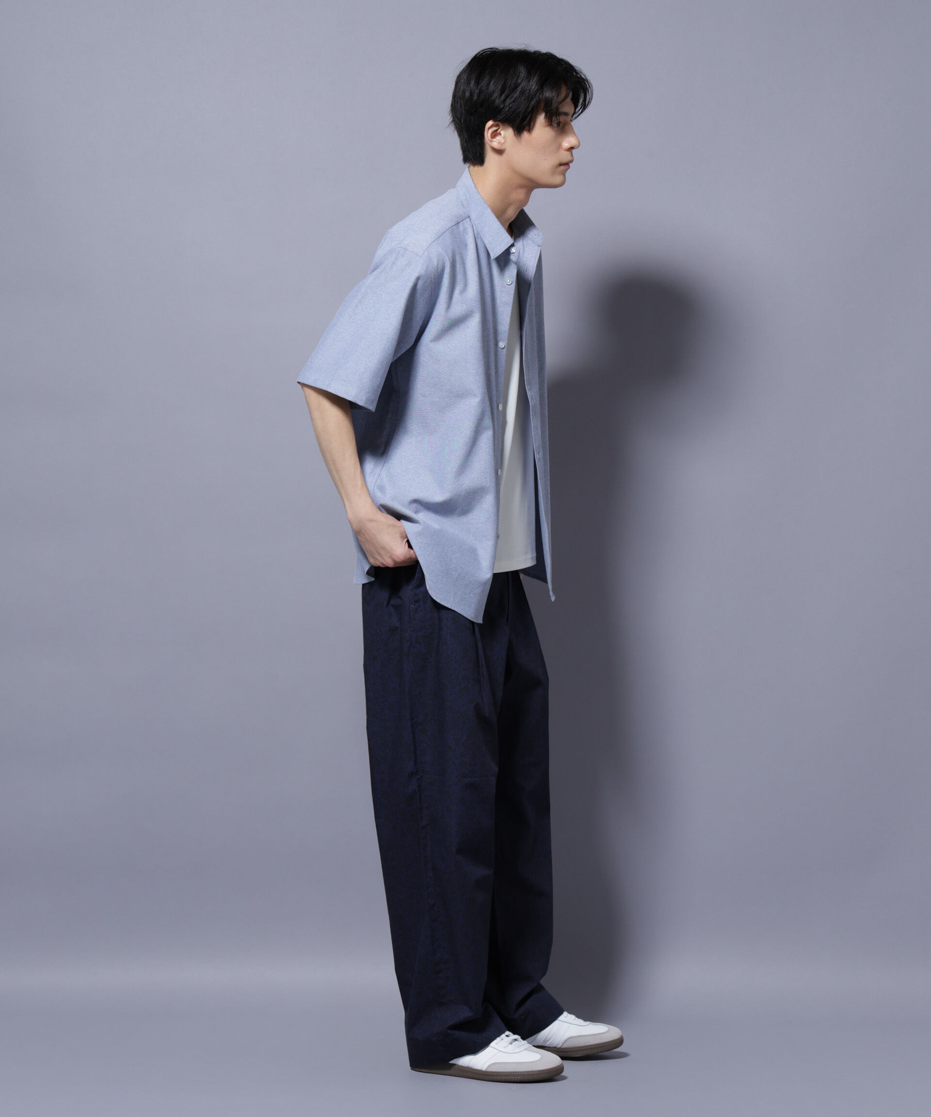 nano･universe「ナノベアワンポイントシャツ半袖」|シャツ・ブラウス|