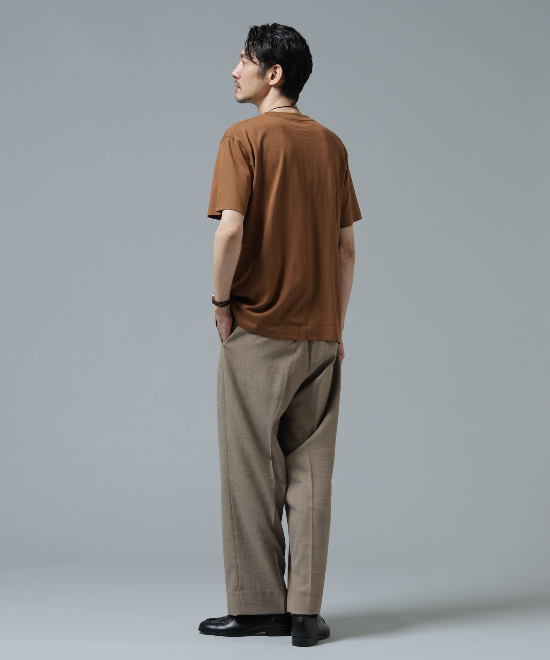 nano･universe「Anti Soaked(R) 汗染み防止 ライトウェイト 5.6oz ミドルシルエットTシャツ」|Tシャツ・カットソー|