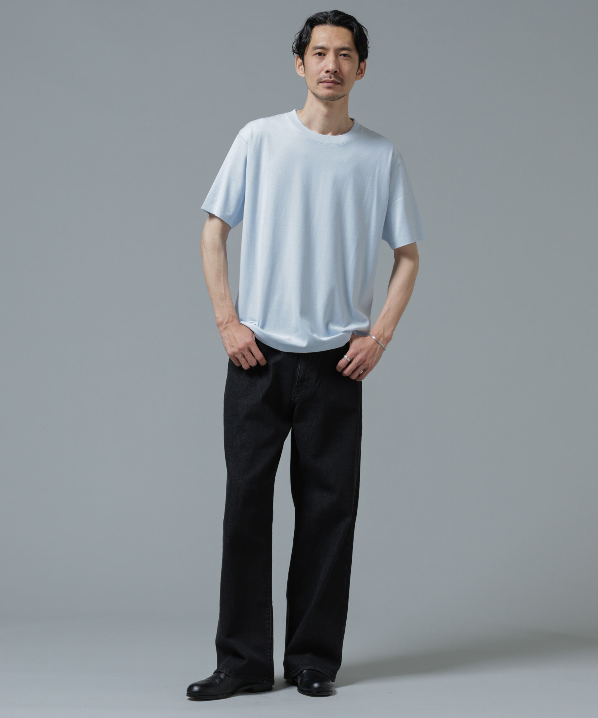 nano･universe「Anti Soaked(R) 汗染み防止 ライトウェイト 5.6oz ミドルシルエットTシャツ」|Tシャツ・カットソー|