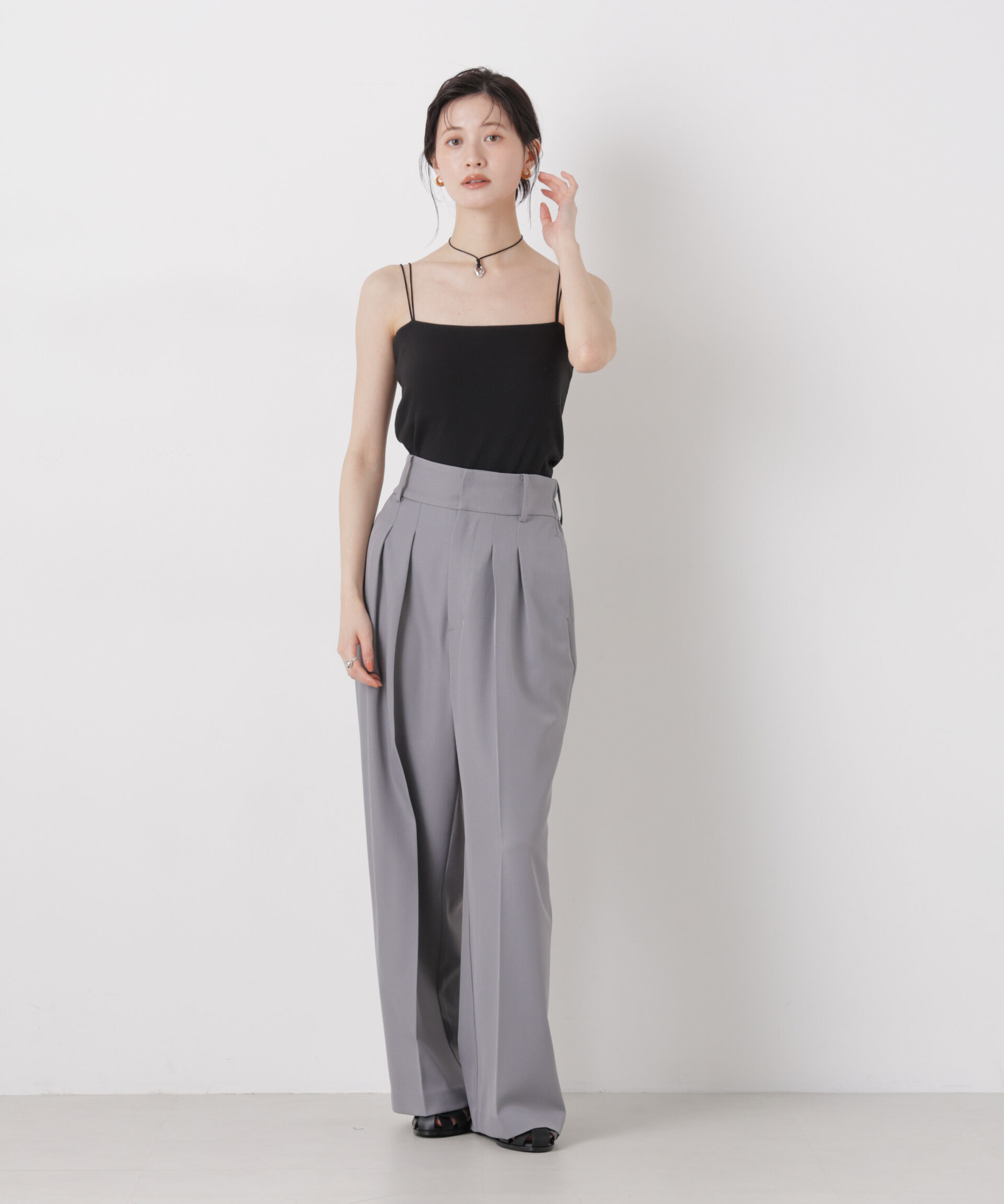 nano･universe「抗菌防臭リブカップ付きダブルストラップキャミソール」|Tシャツ・カットソー|