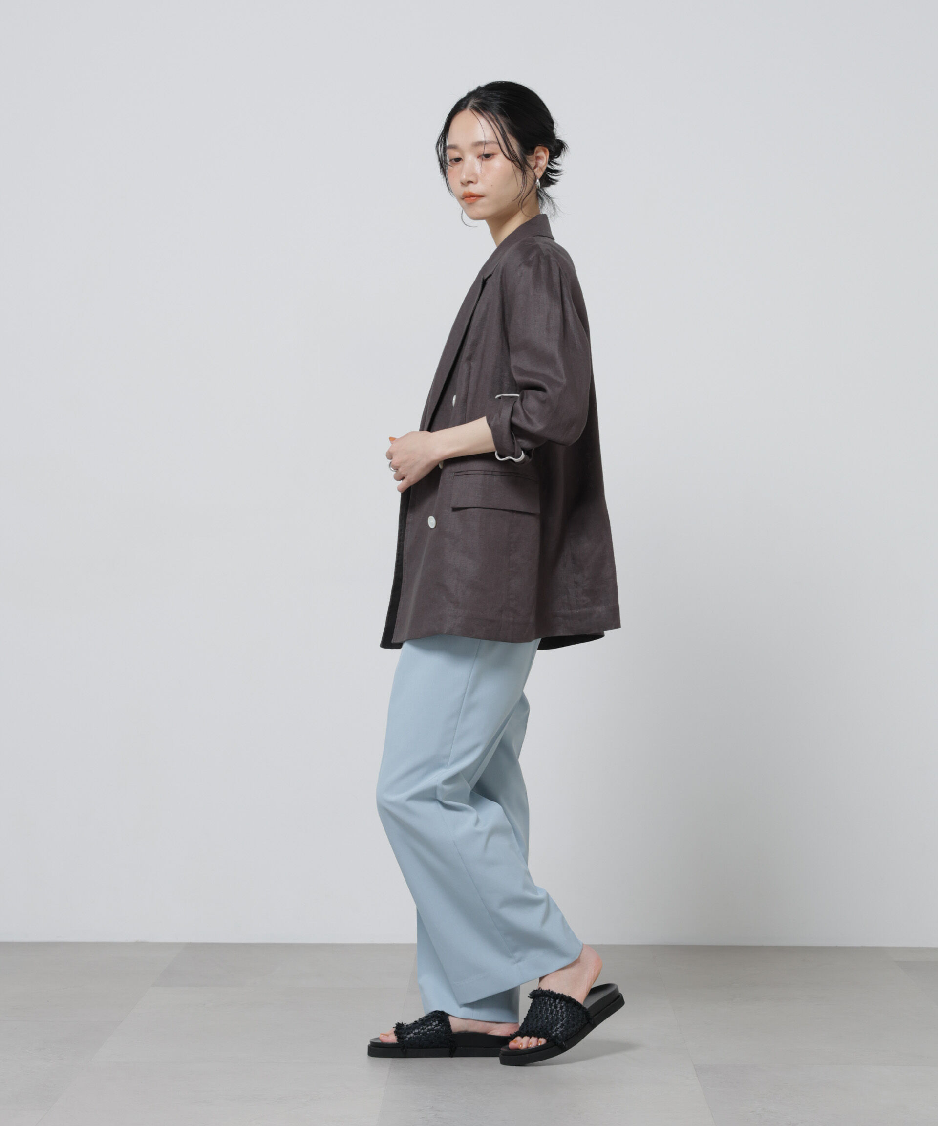 nano･universe「European Flax ダブル6Bジャケット(セットアップ可)」|テーラードジャケット|