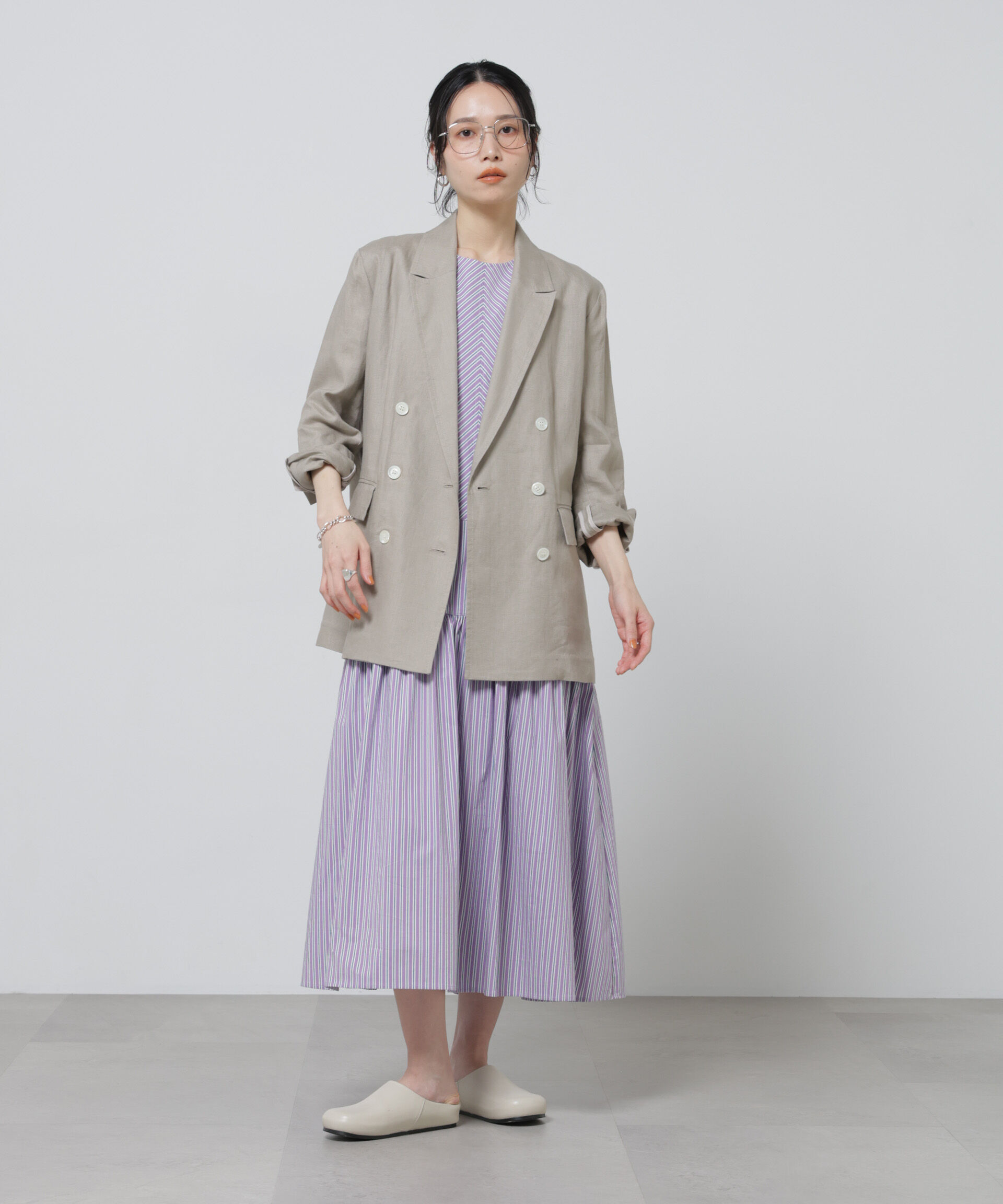 nano･universe「European Flax ダブル6Bジャケット(セットアップ可)」|テーラードジャケット|