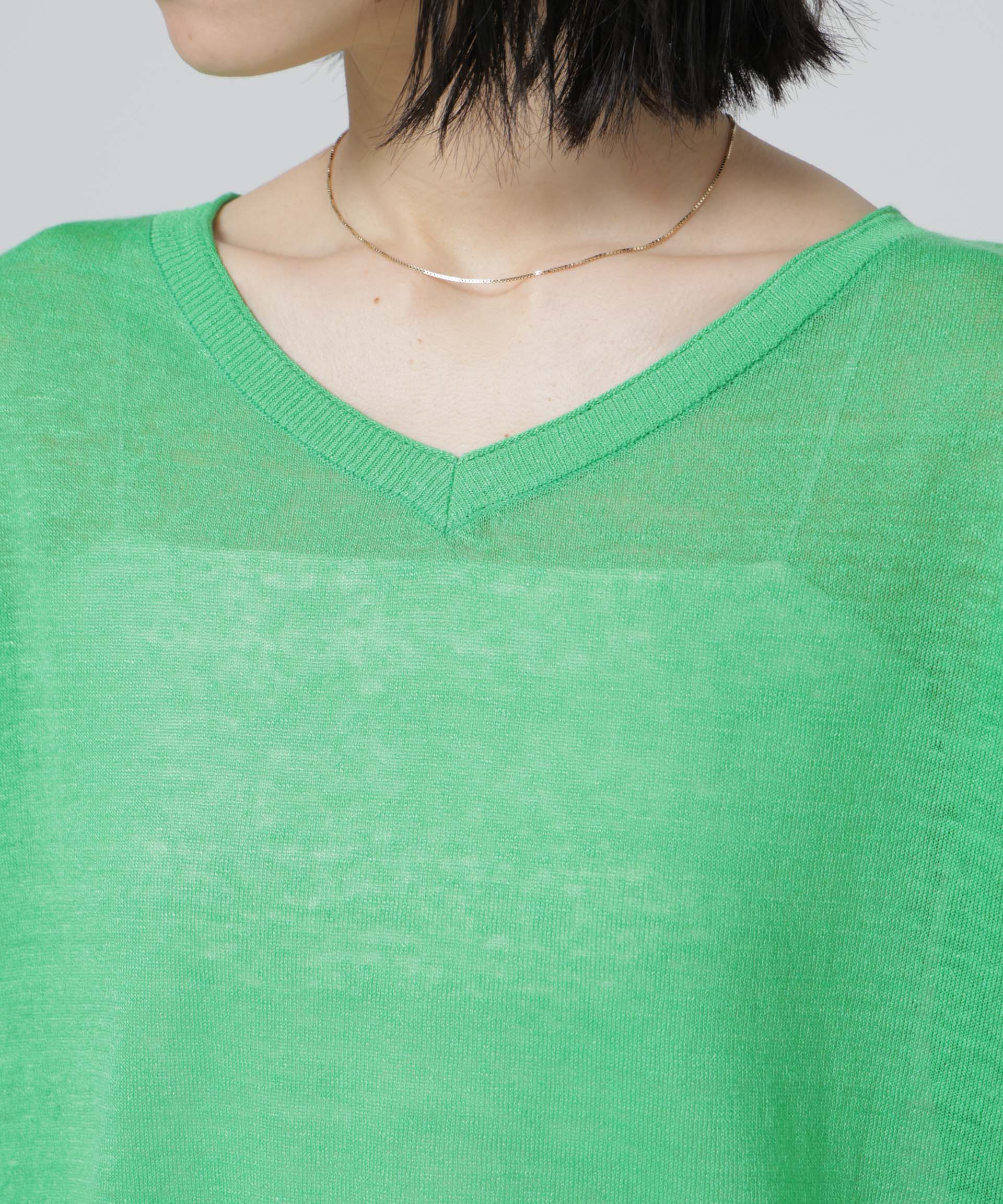 nano･universe「European Flax 2wayフレンチスリーブニット」|ニット・セーター|