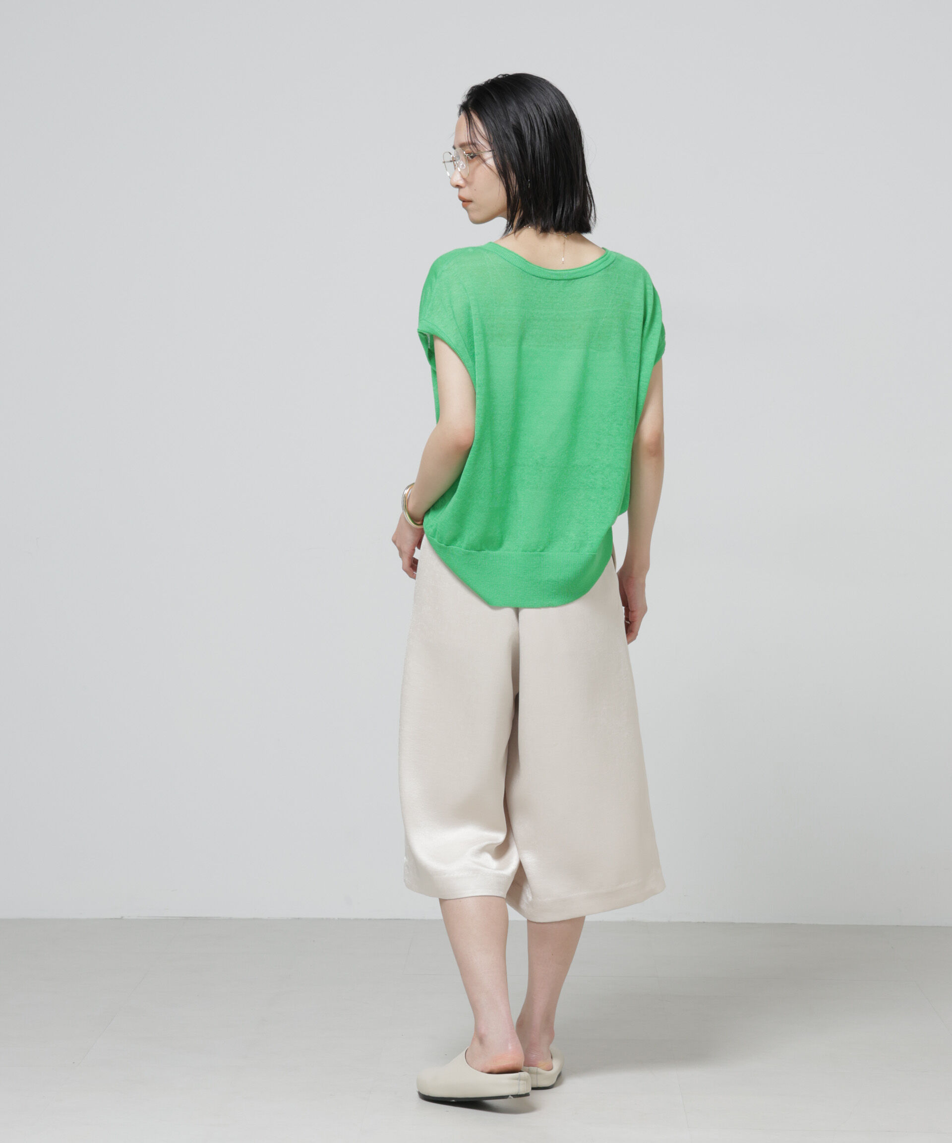 nano･universe「European Flax 2wayフレンチスリーブニット」|ニット・セーター|